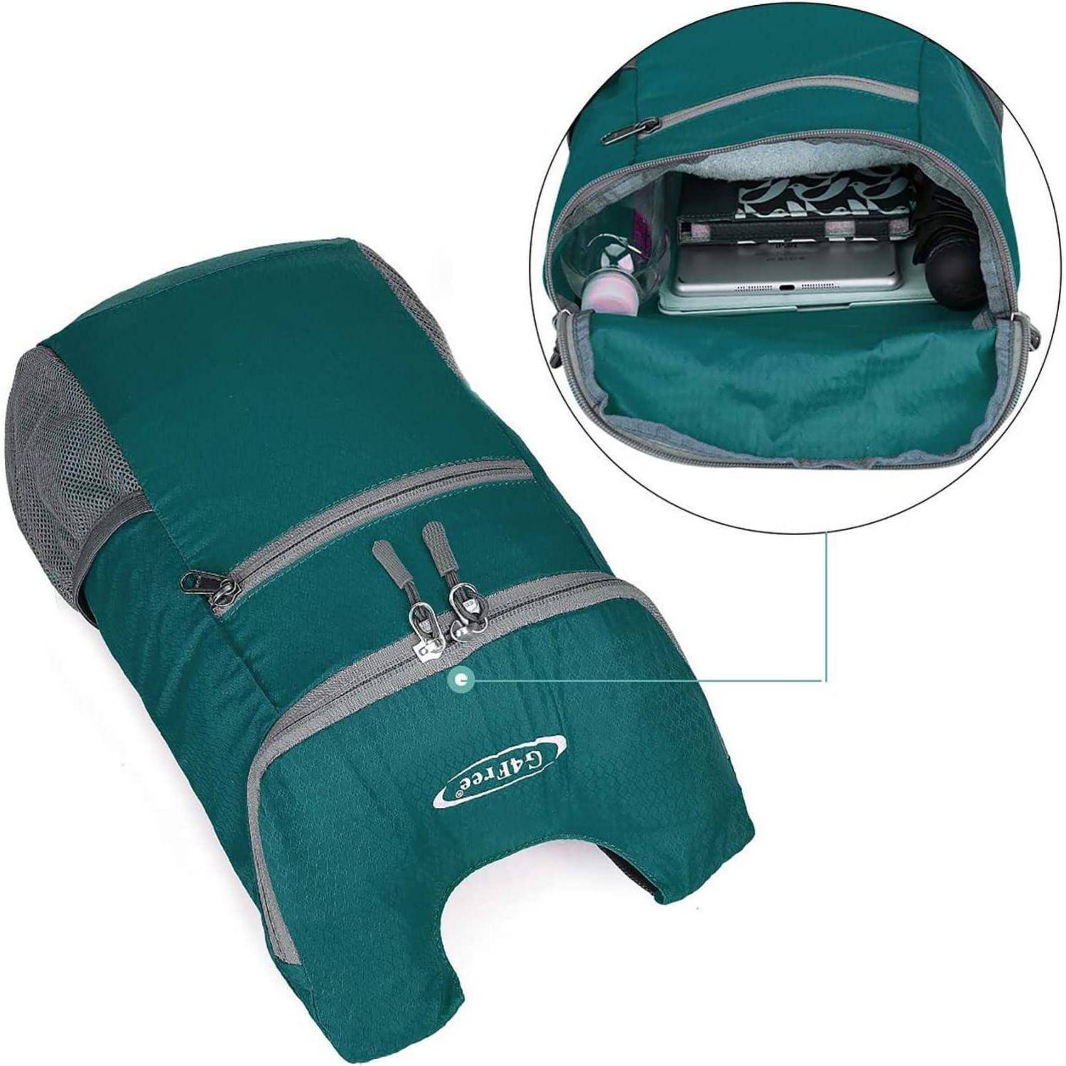 Rucksack faltbar 11l ultraleicht Wandern Damen Herren Malachitgrün