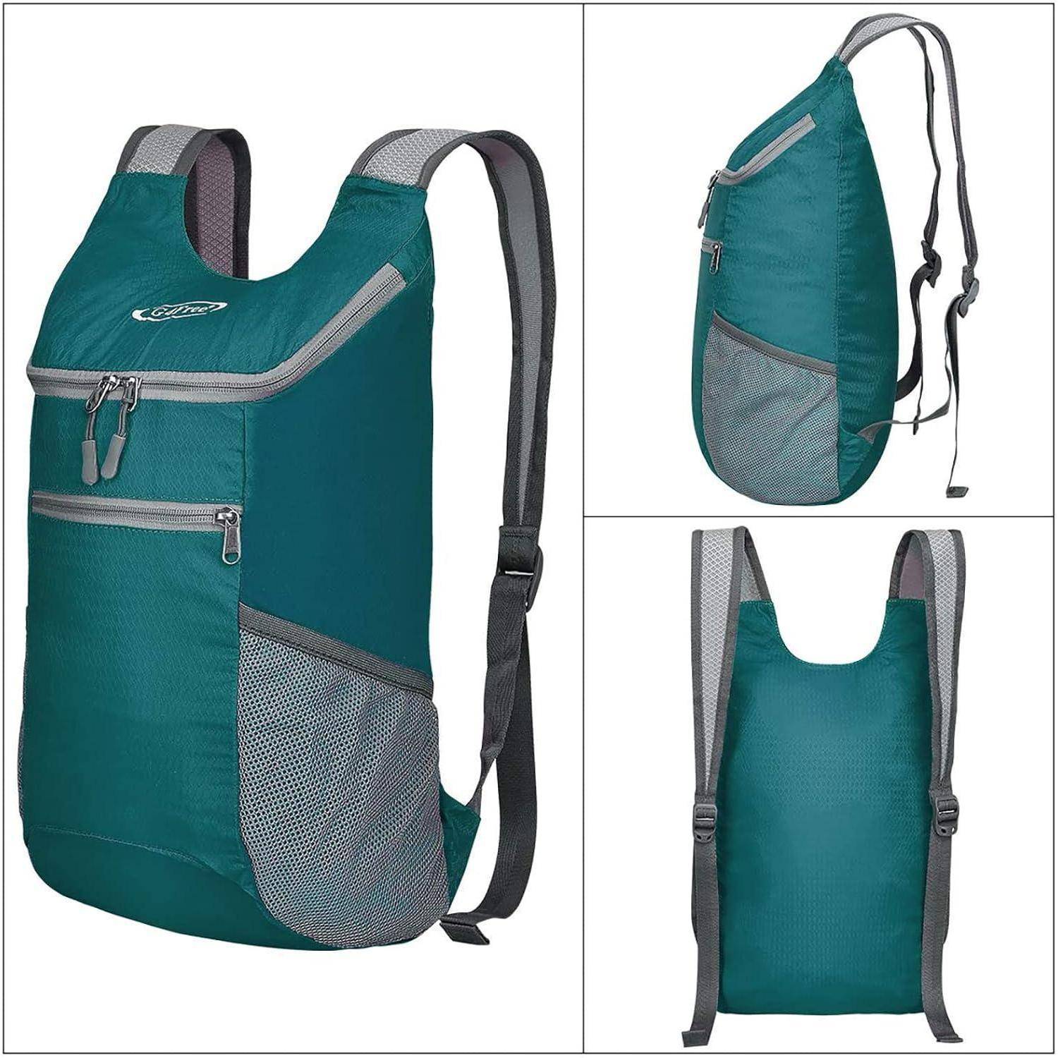 Rucksack faltbar 11l ultraleicht Wandern Damen Herren Malachitgrün