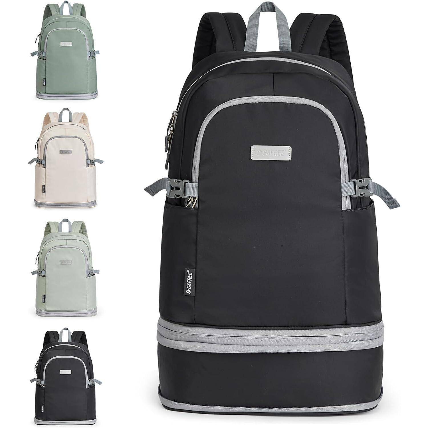 Sportrucksack wasserdicht Schuhfach Nassfach Tagesrucksack 35L Schwarz