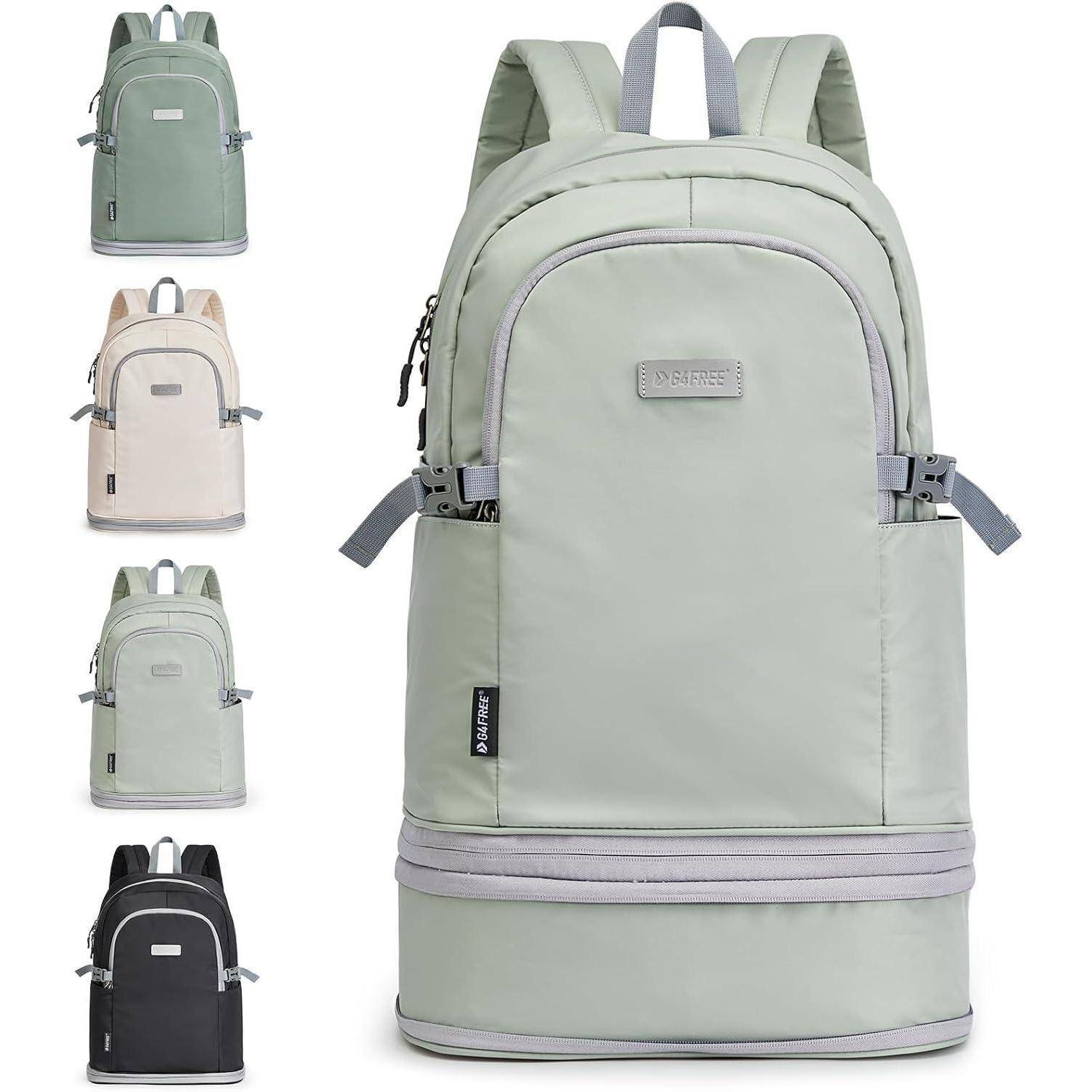 Sportrucksack wasserdicht Schuhfach Nassfach Sport 35L Hellgrün