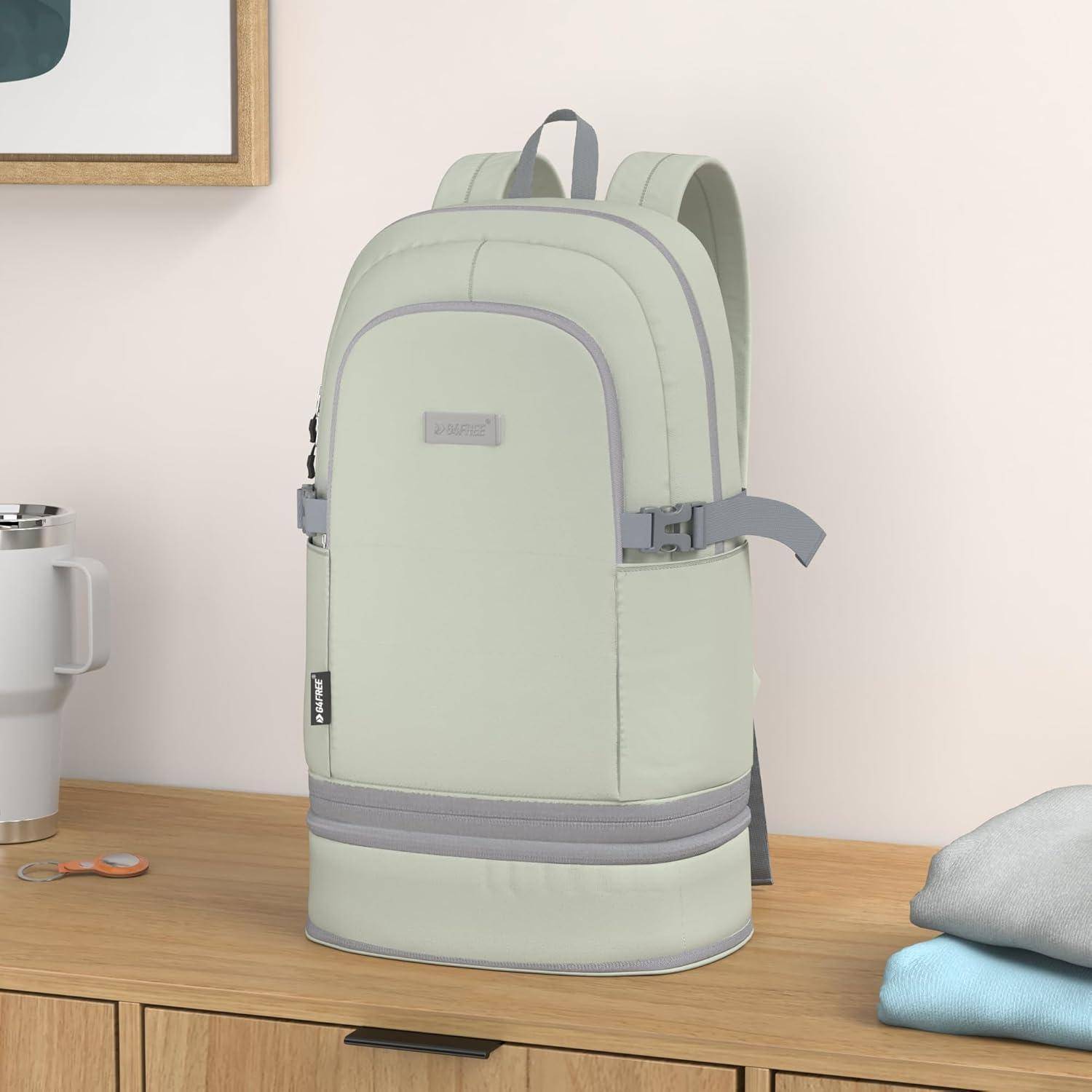 Sportrucksack wasserdicht Schuhfach Nassfach Sport 35L Hellgrün