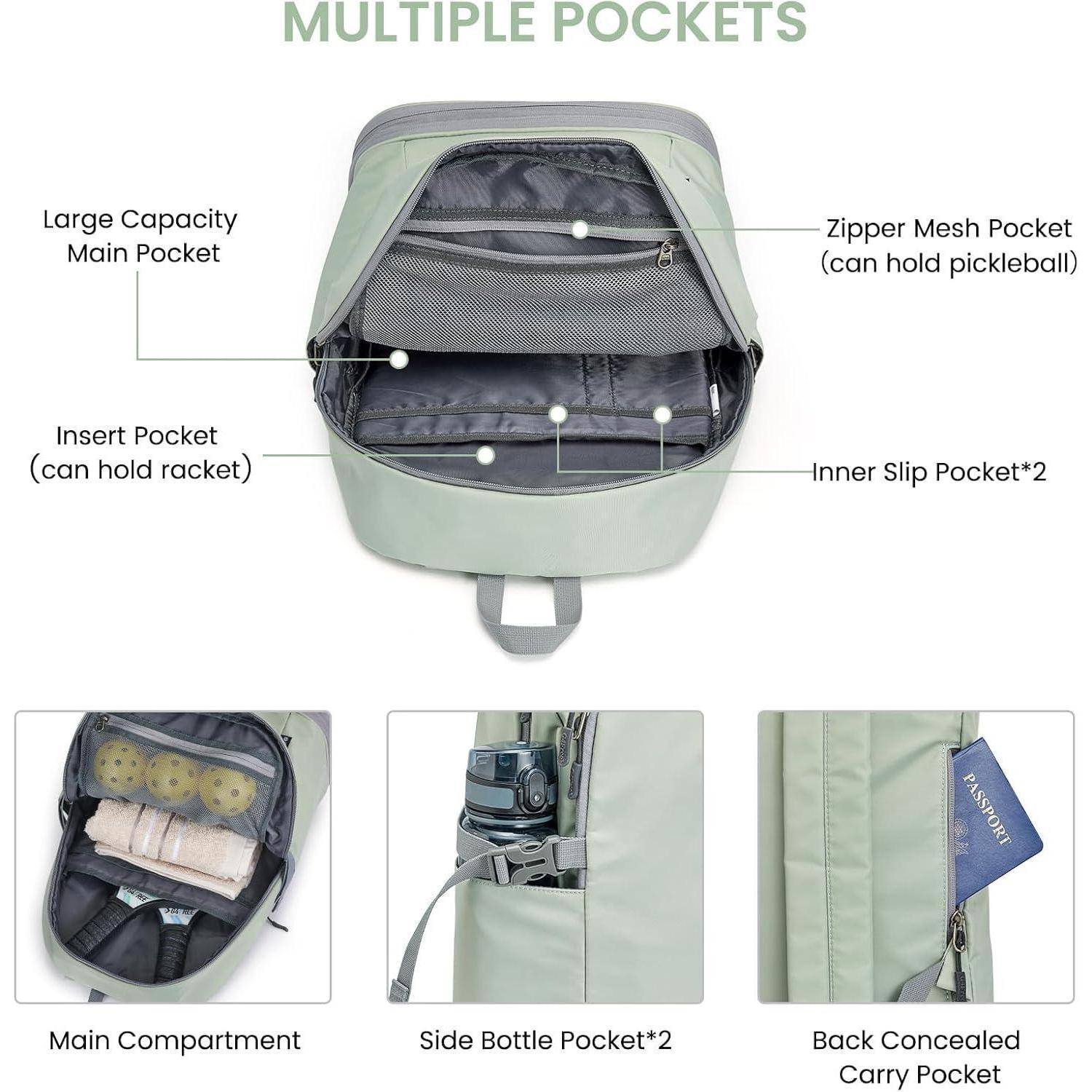 Sportrucksack wasserdicht Schuhfach Nassfach Sport 35L Hellgrün