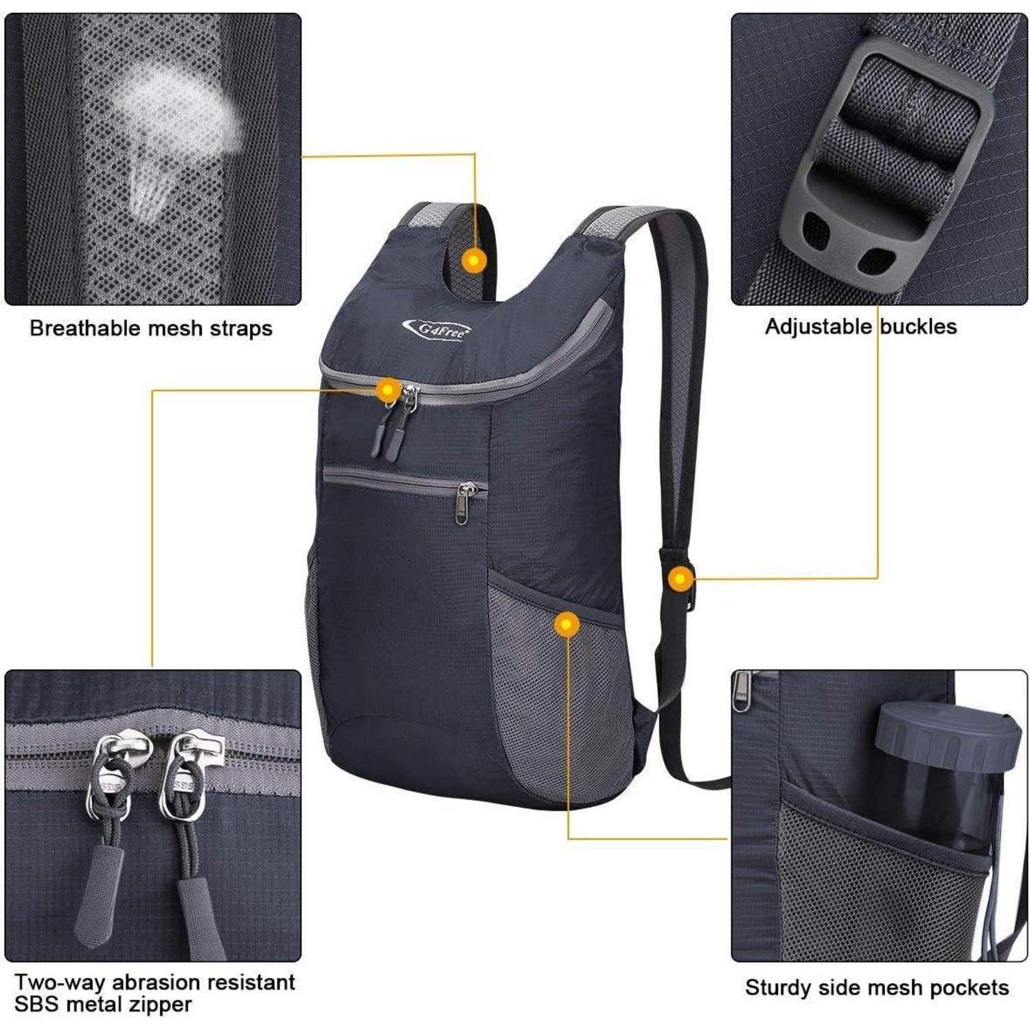 Rucksack 11l Wandern Radfahren Mehrzweck Damen Herren Grau