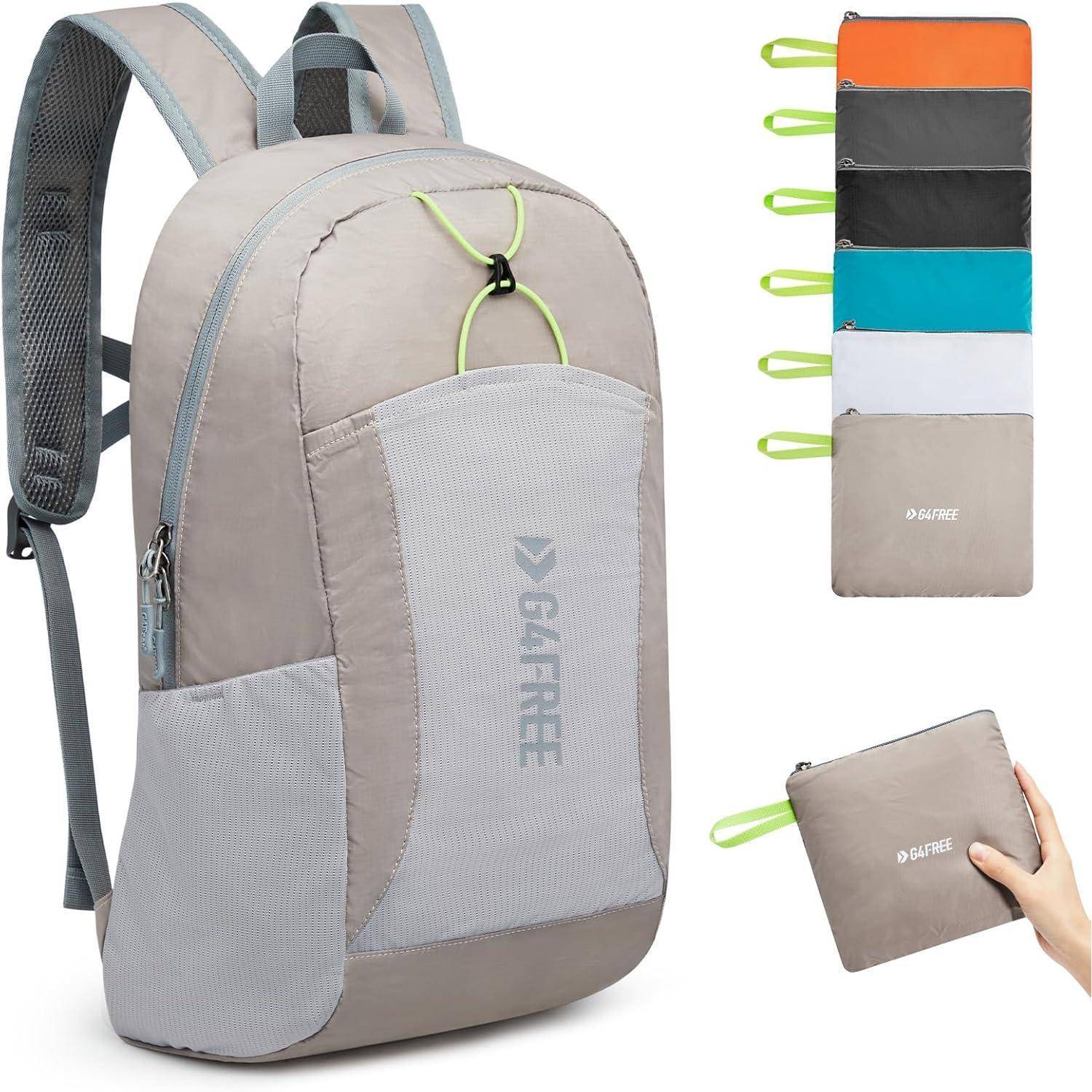 Rucksack Faltbar 25L Unisex Wasserdicht Wandern Fahrrad Grau