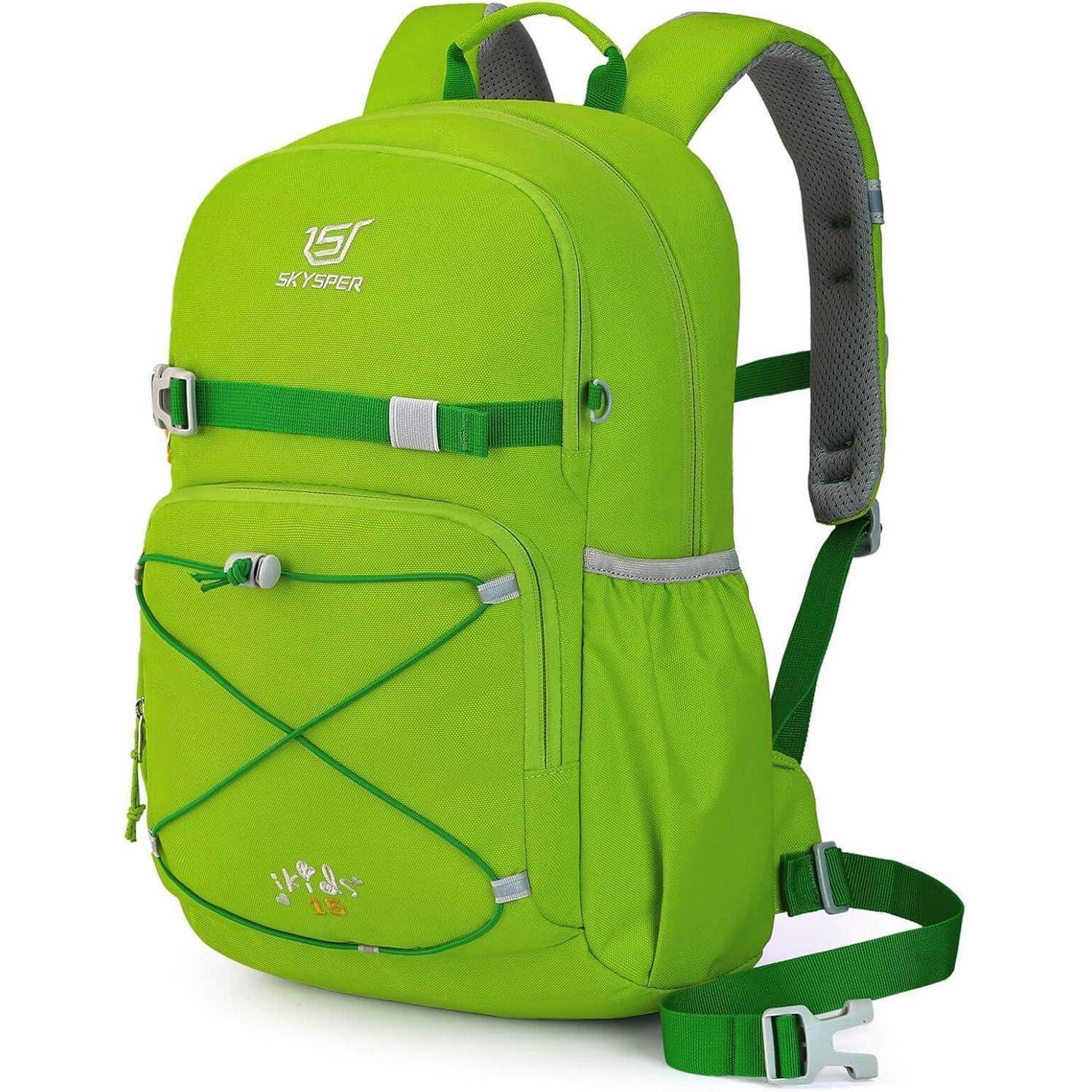 Kinderrucksack Wanderrucksack 15L Jungen Mädchen Outdoor Apfelgrün