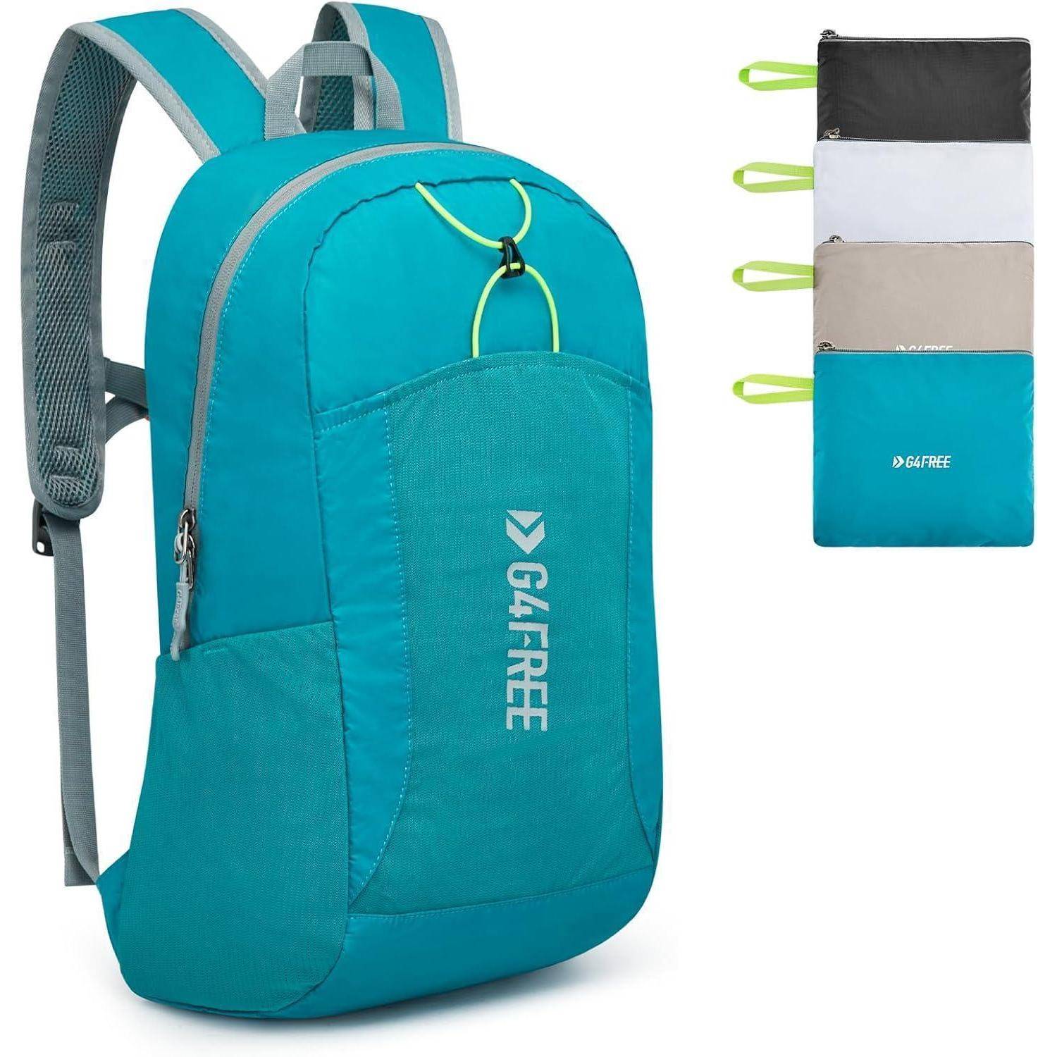 Rucksack 25L Faltbar Leicht Unisex Wasserdicht Tagesrucksack Pfaublau