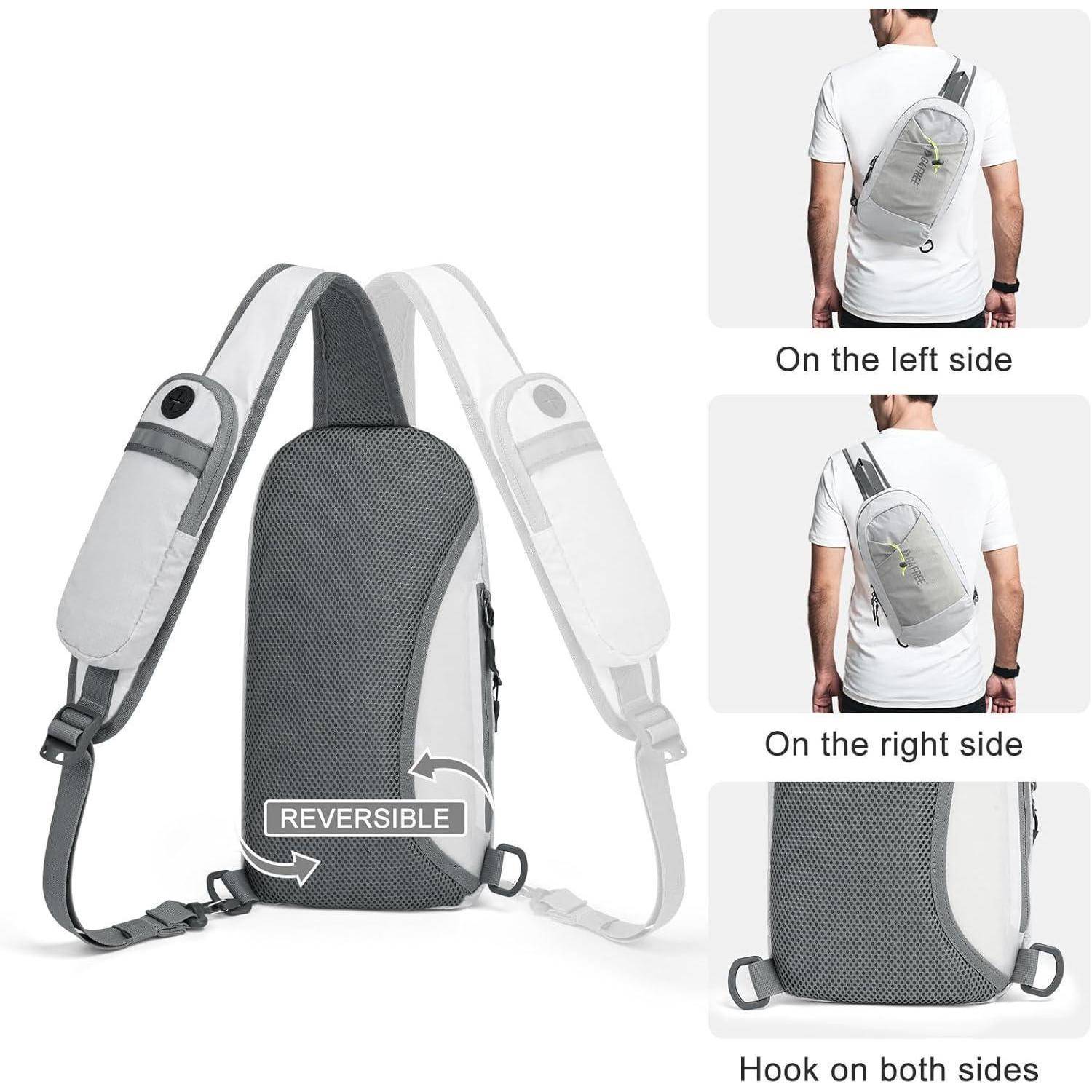 Schultertasche Crossbody Rucksack RFID Brusttasche Weiß