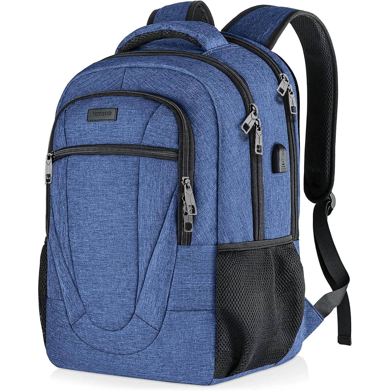 Rucksack Schulrucksack Wasserdicht USB Laptopfach 17.3 Zoll Blau