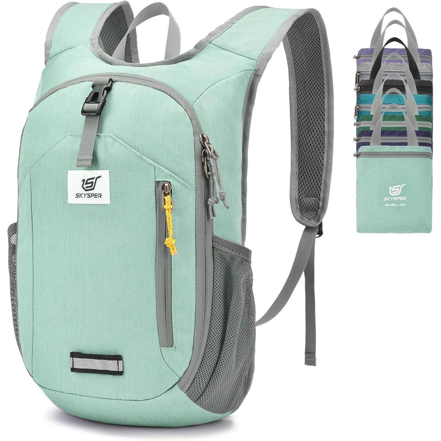 Rucksack 10L Faltbar Daypack Wanderrucksack Ishell10ii-mintgrün