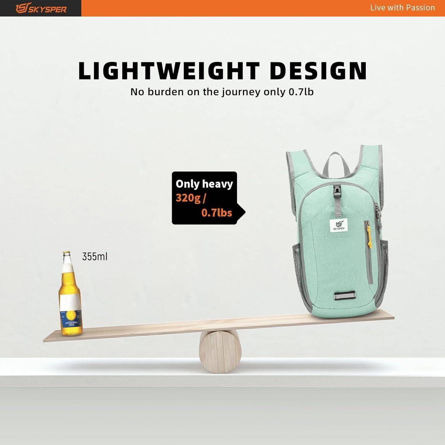 Rucksack 10L Faltbar Daypack Wanderrucksack Ishell10ii-mintgrün