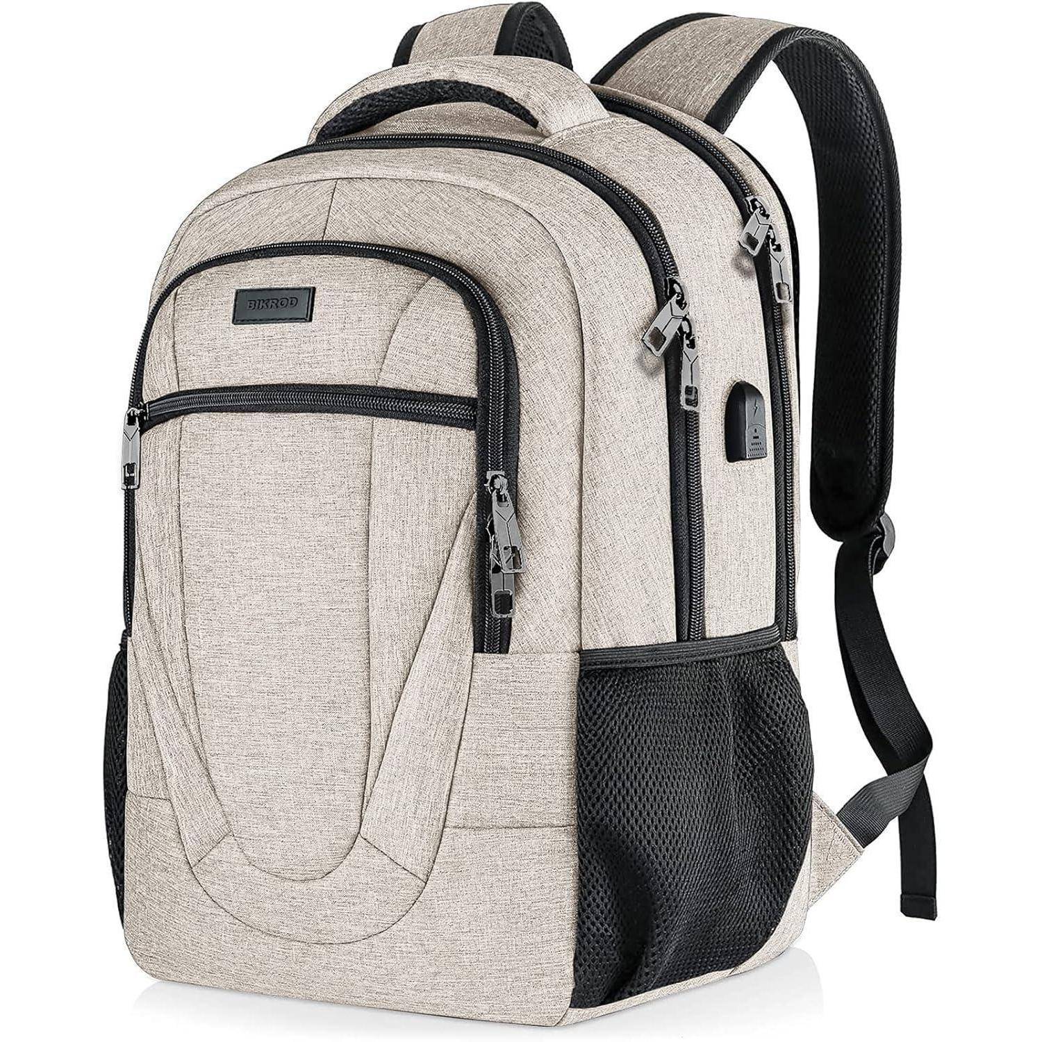 Rucksack Wasserdicht 17.3 Zoll Laptop USB Anti 17.3 Zoll Beige