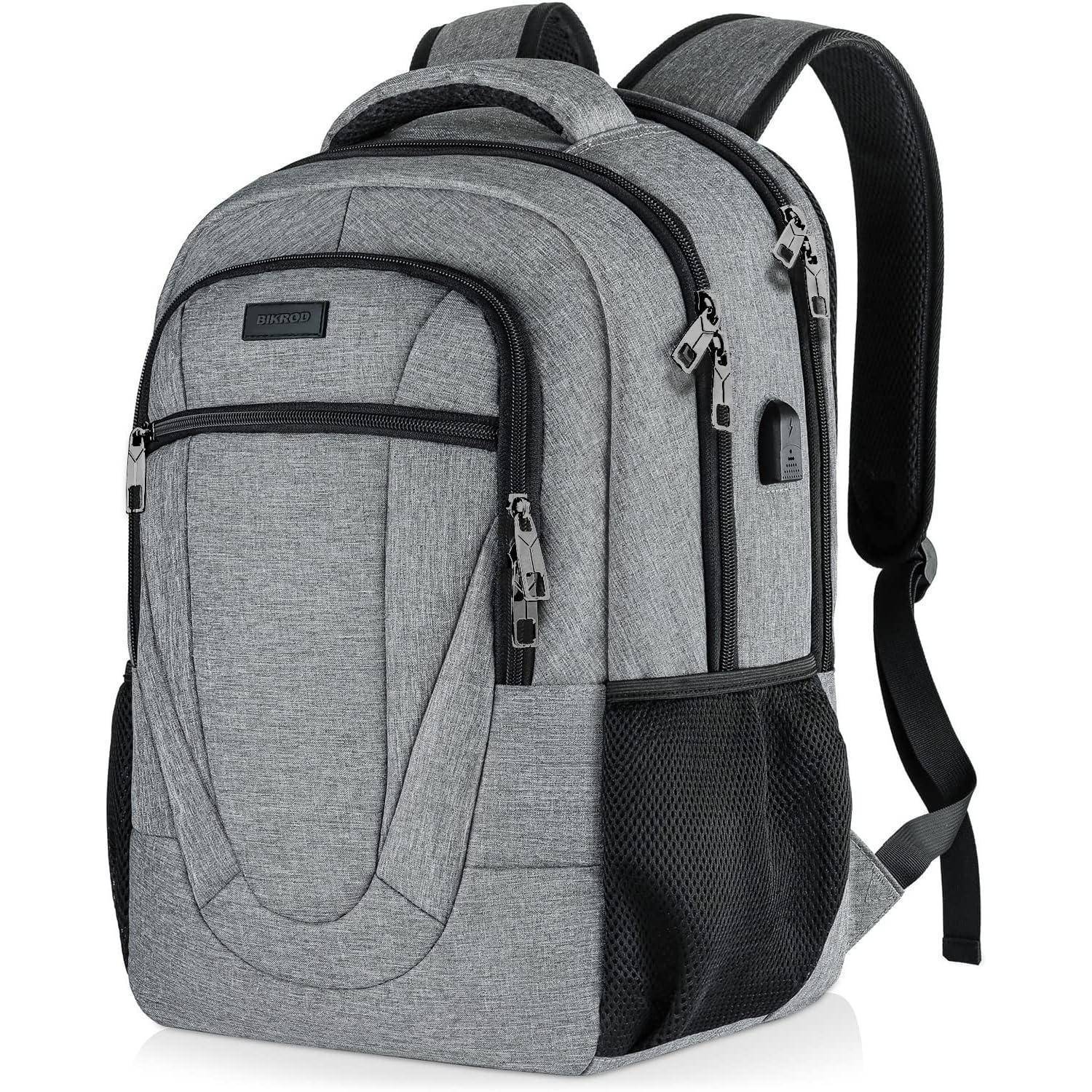 Rucksack Herren Damen Wasserdicht USB Laptoptasche 15.6 Zoll Grau