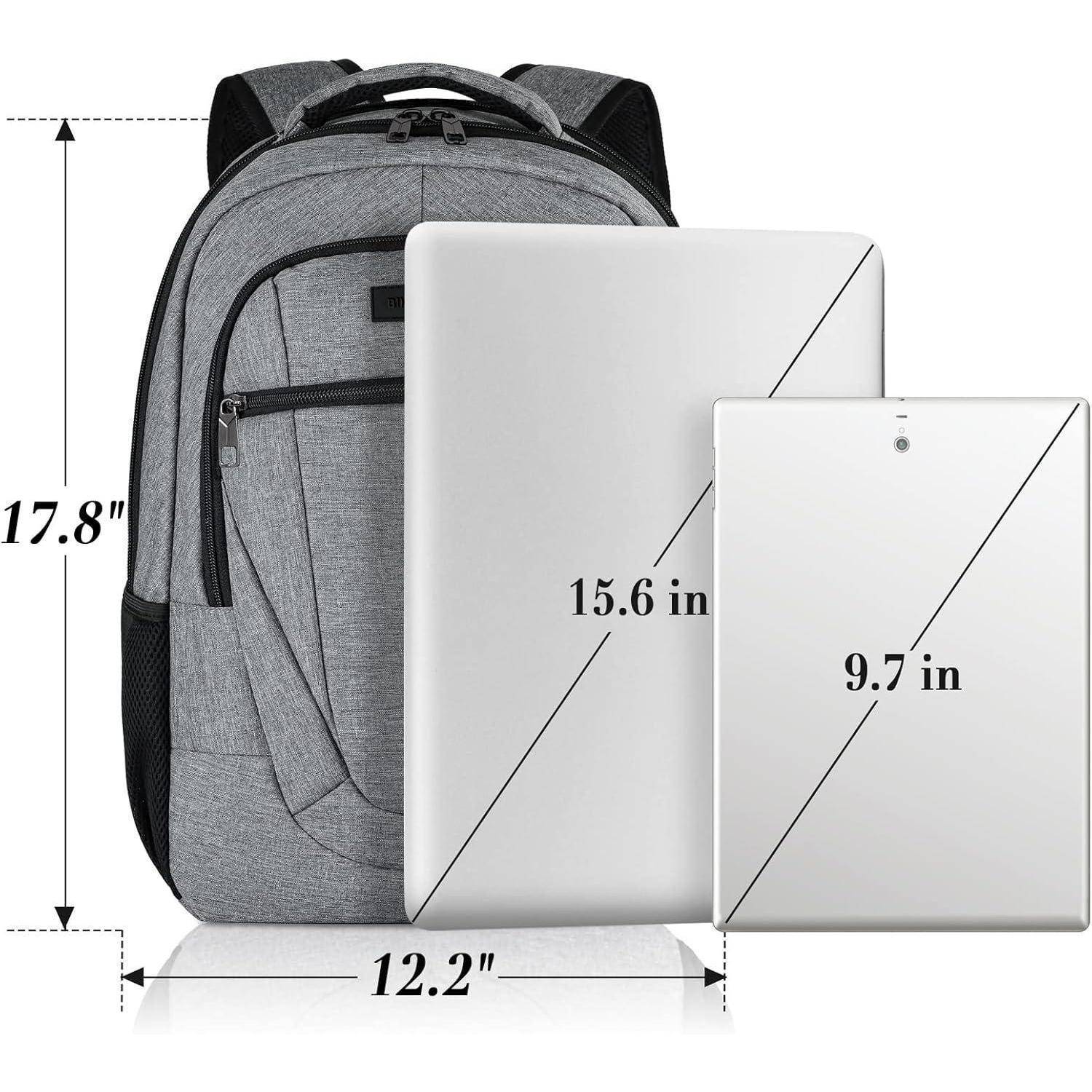 Rucksack Herren Damen Wasserdicht USB Laptoptasche 15.6 Zoll Grau