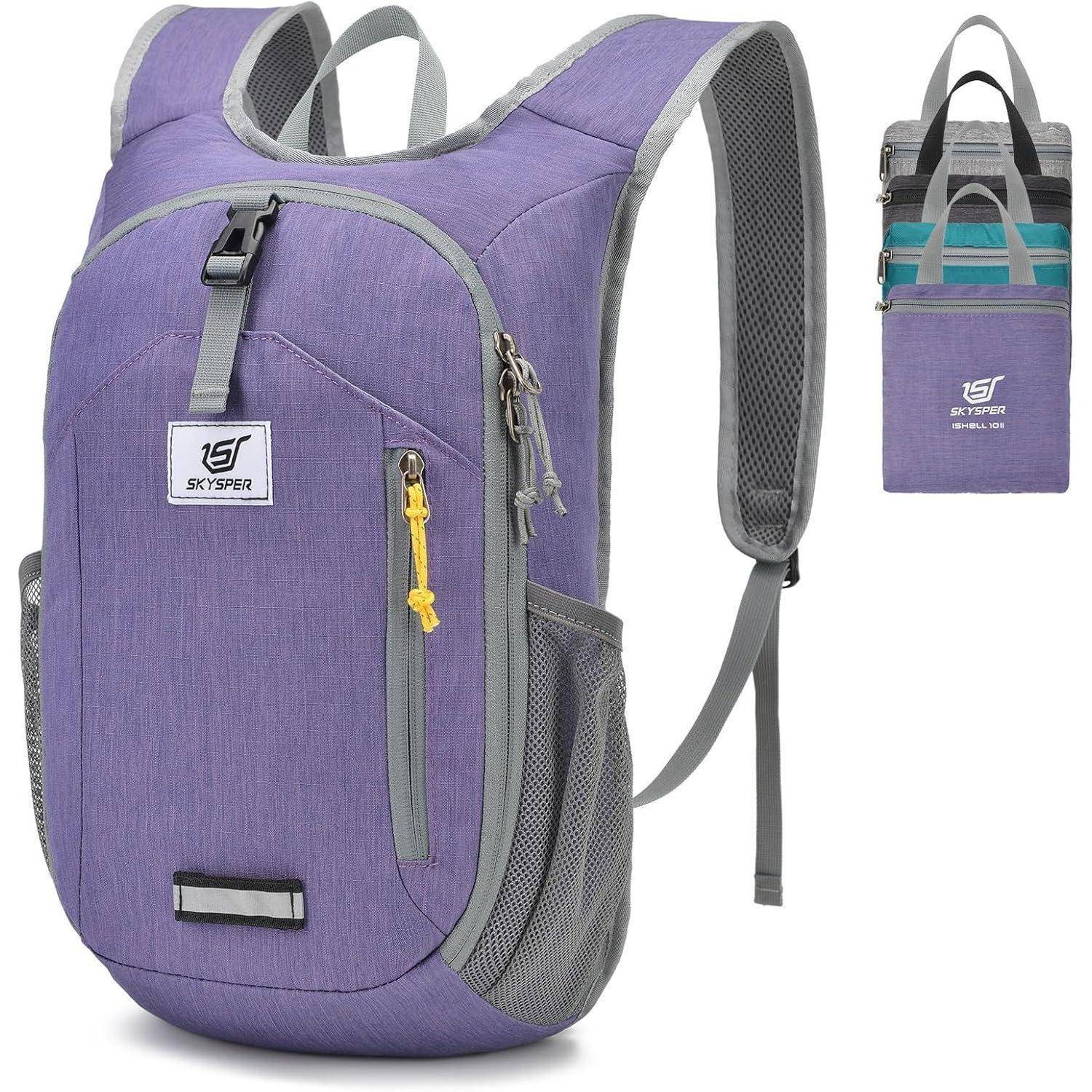 Rucksack Wanderrucksack Tagesrucksack 10L faltbar Ishell10ii-lila