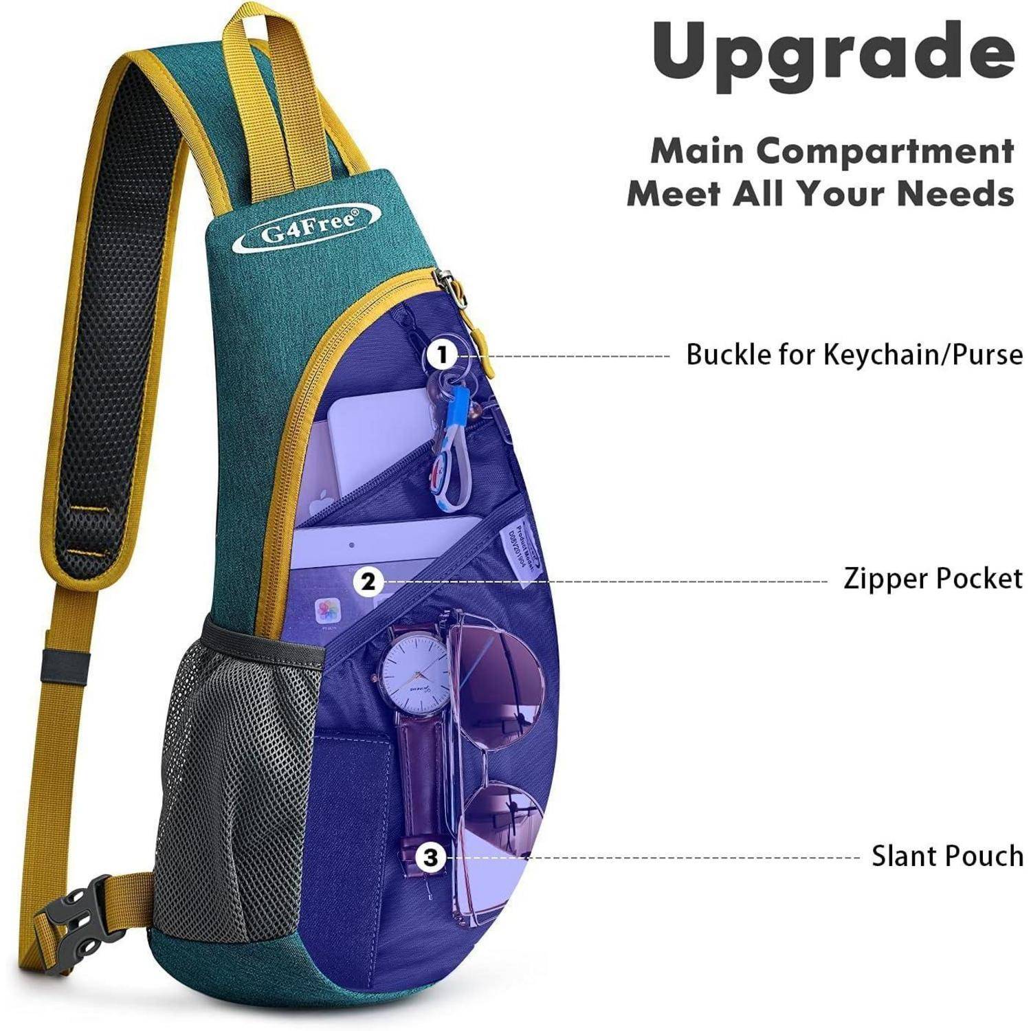 Brusttasche Sling Schulter Rucksack Wandern Radfahren Reisen S Navy