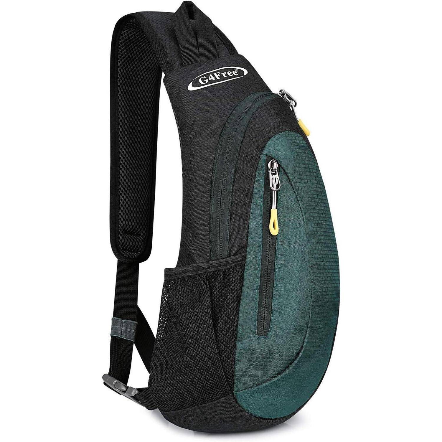 Brusttasche Sling Umhängetasche Rucksack S Schwarz und Dunkelgrün