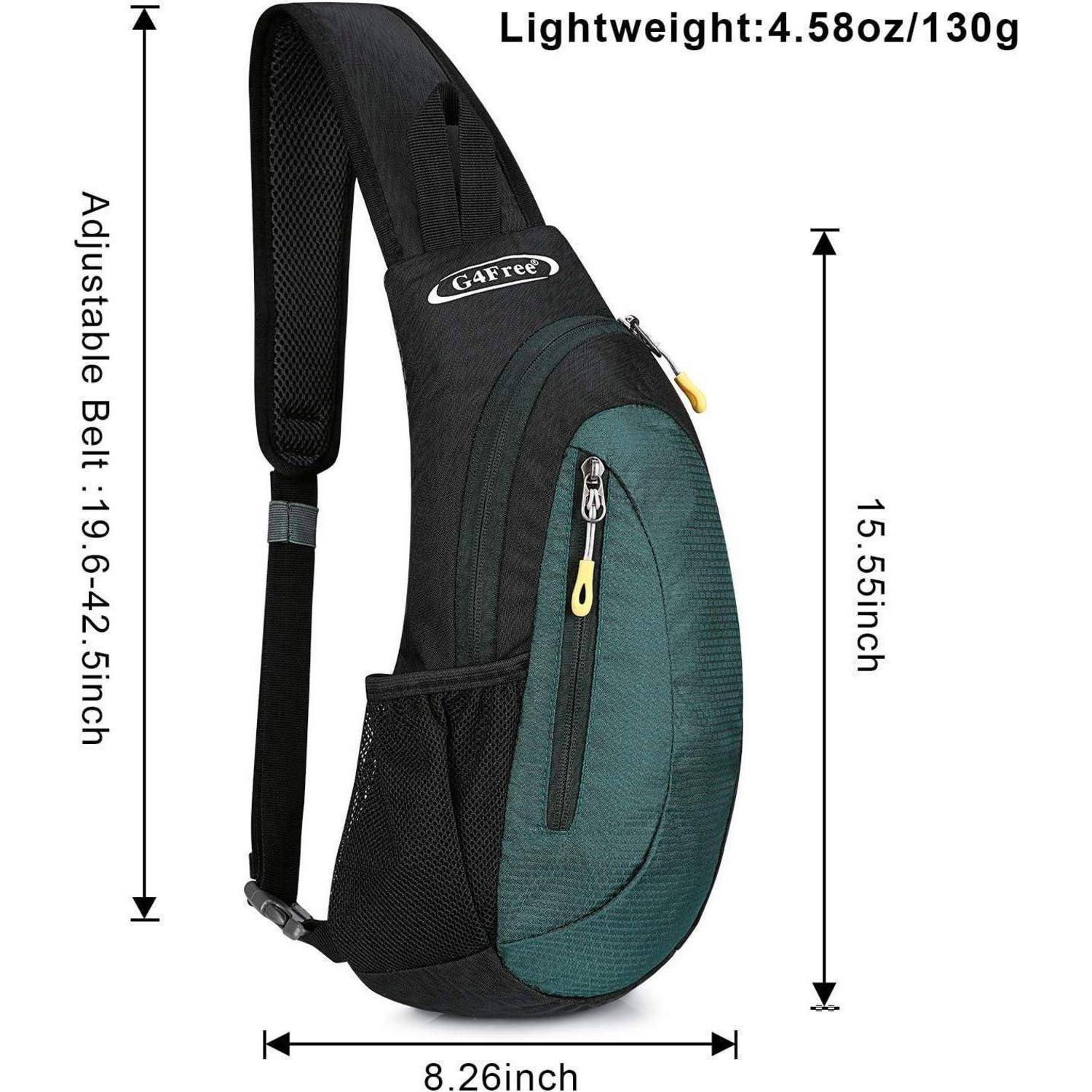 Brusttasche Sling Umhängetasche Rucksack S Schwarz und Dunkelgrün