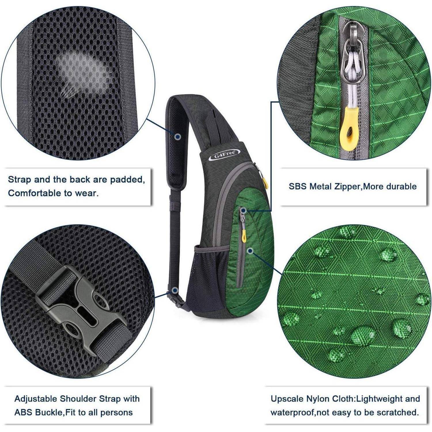 Brusttasche Sling Rucksack Dreieck Wandern Radfahren S Grün