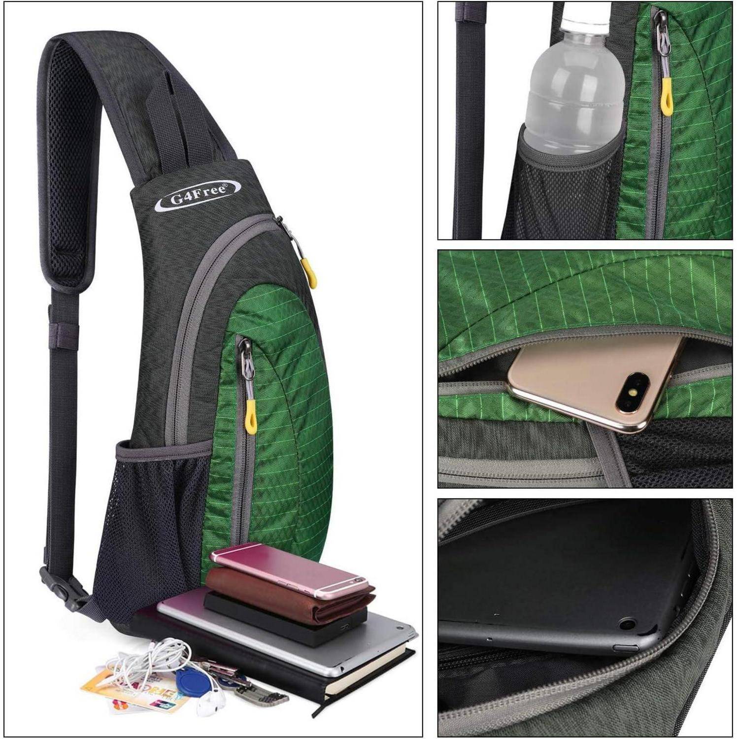 Brusttasche Sling Rucksack Dreieck Wandern Radfahren S Grün