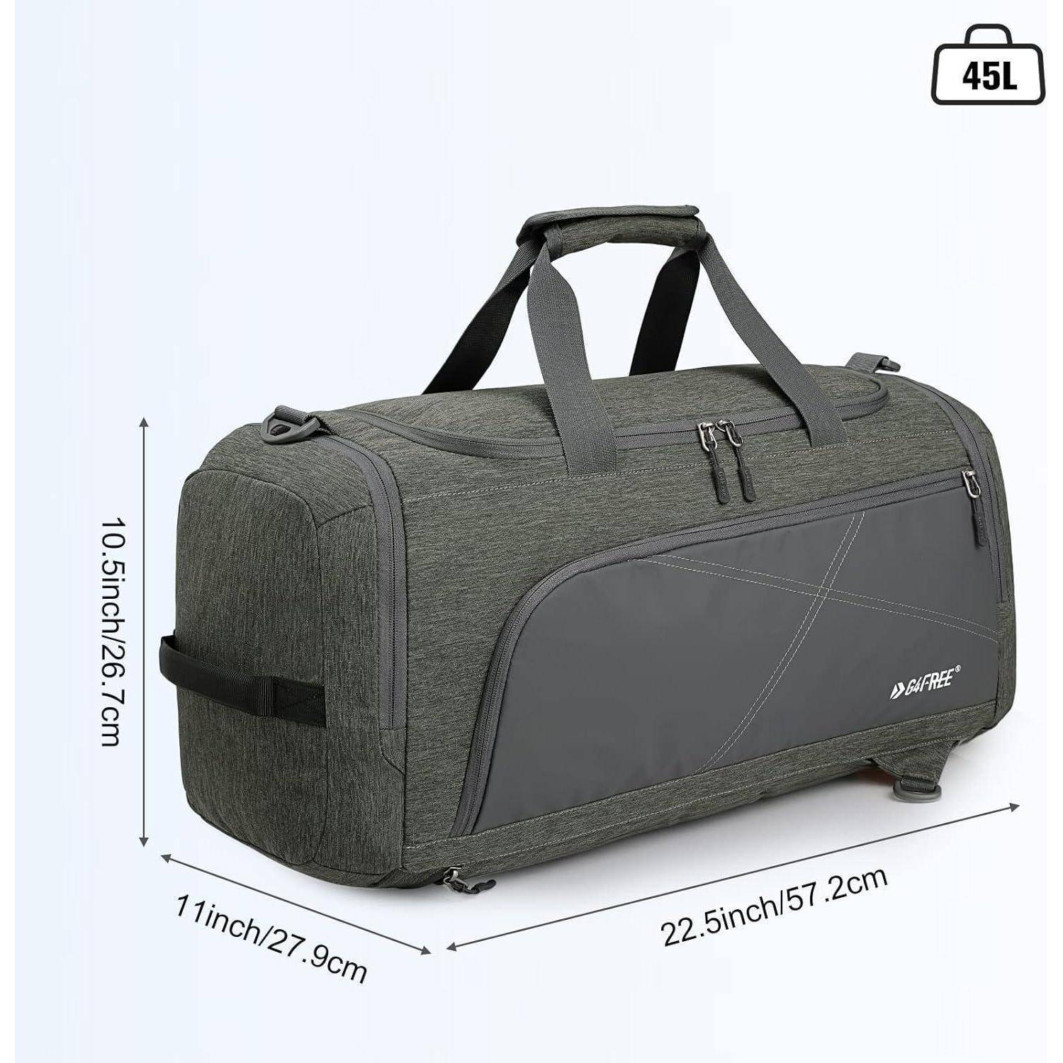 Reiserucksack 45 l 3 Wege Nassfach Schuhfach Wandern 45L Hellgrau