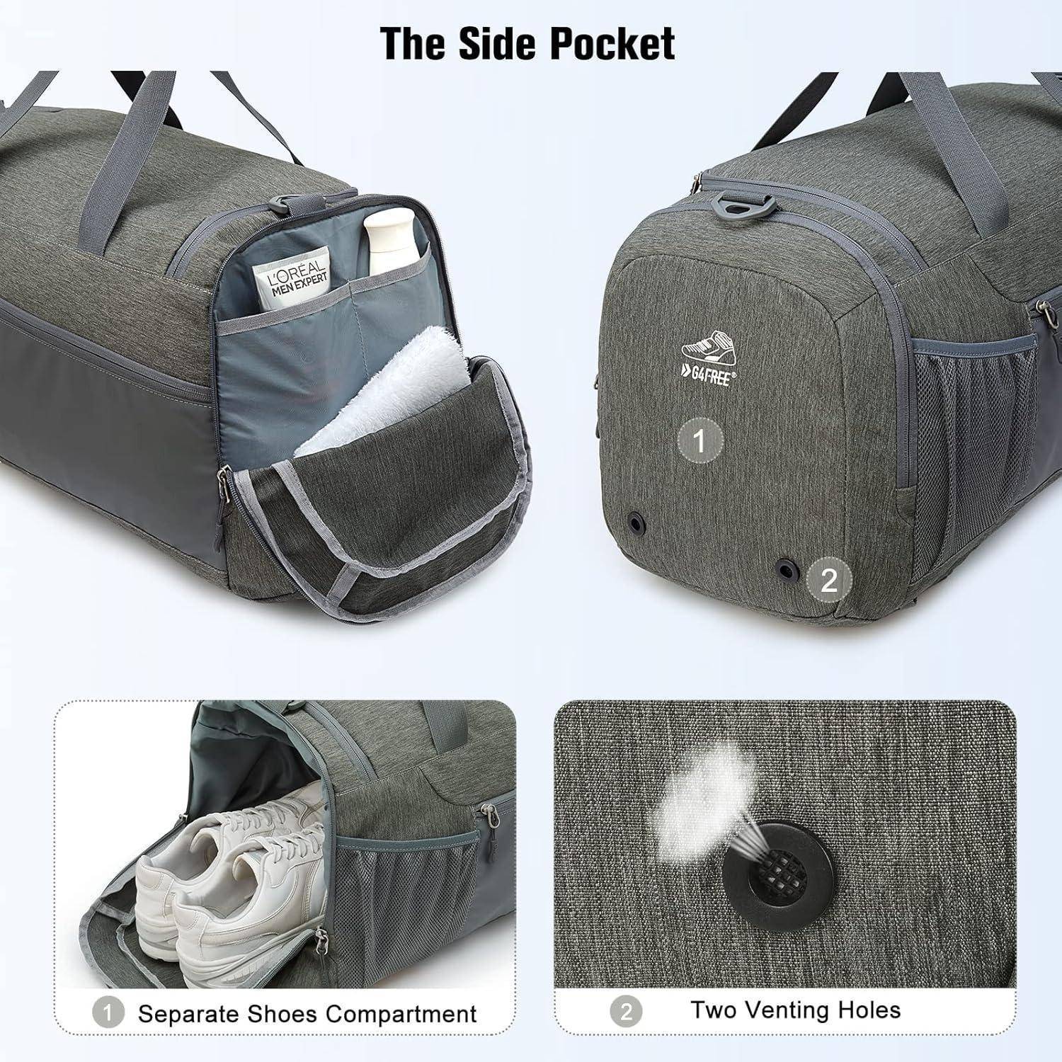 Reiserucksack 3Wege 45l Nassfach Schuhfach Wandern 60L Hellgrau