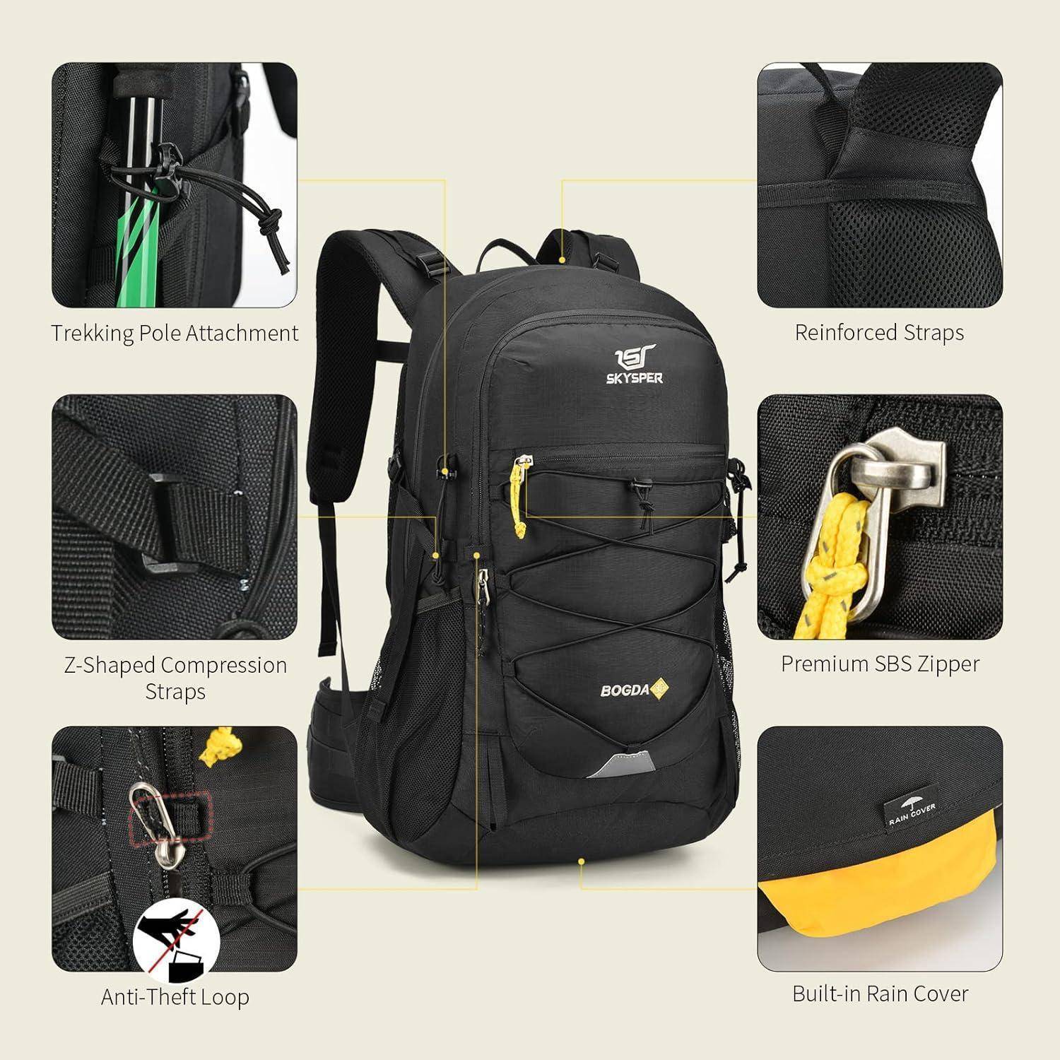 Wanderrucksack 35L Trinksystem 31cm 22cm 52cm Bogda35 schwarz