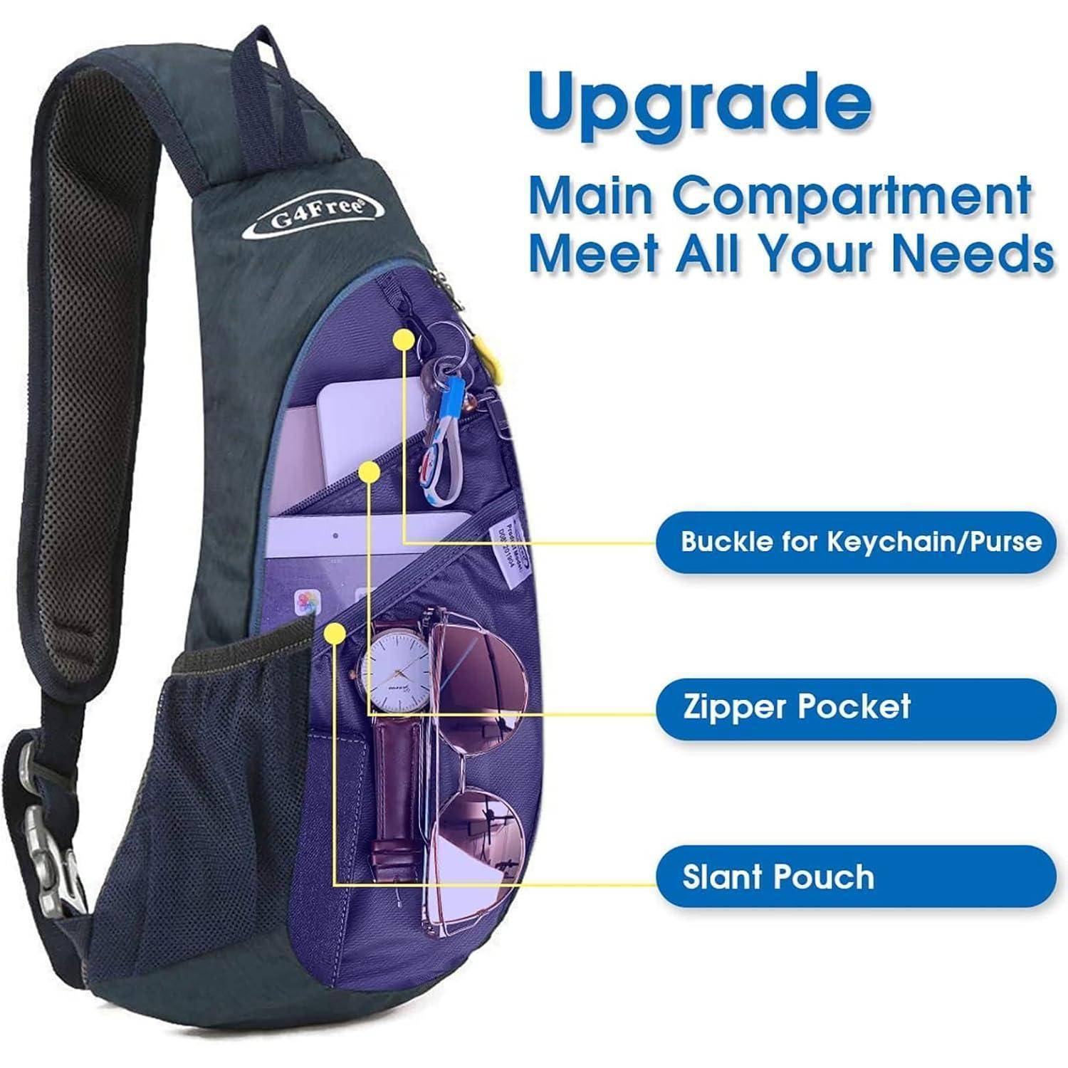 Brusttasche Sling Umhängetasche Rucksack Wandern Radfahren S Blau