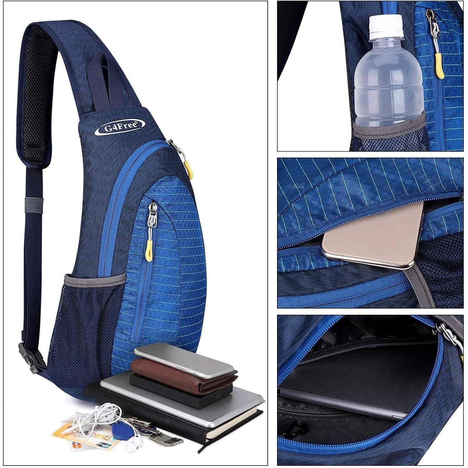 Brusttasche Sling Umhängetasche Rucksack Wandern Radfahren S Blau