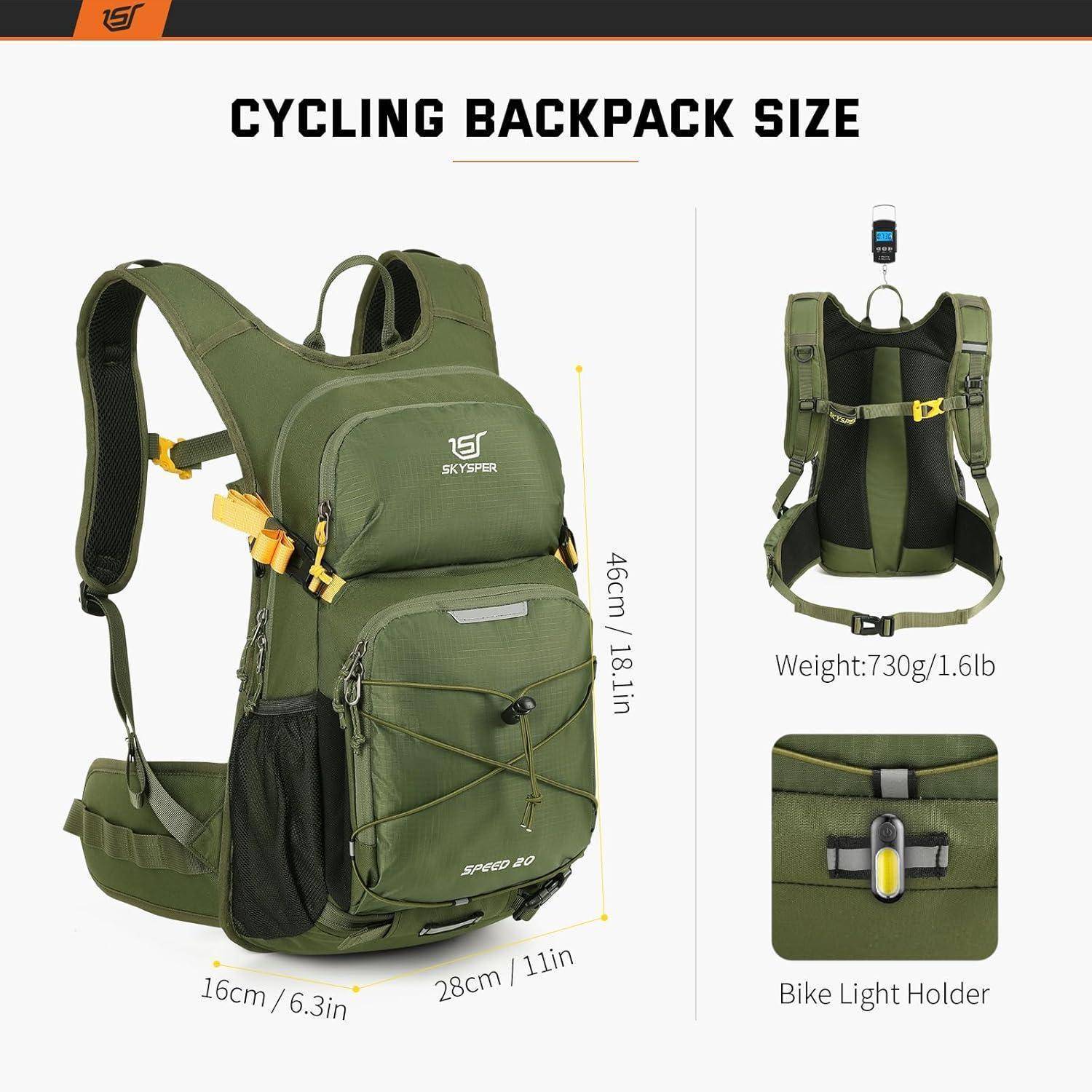 Wanderrucksack 20L Fahrradrucksack Ispeed20-militärgrün