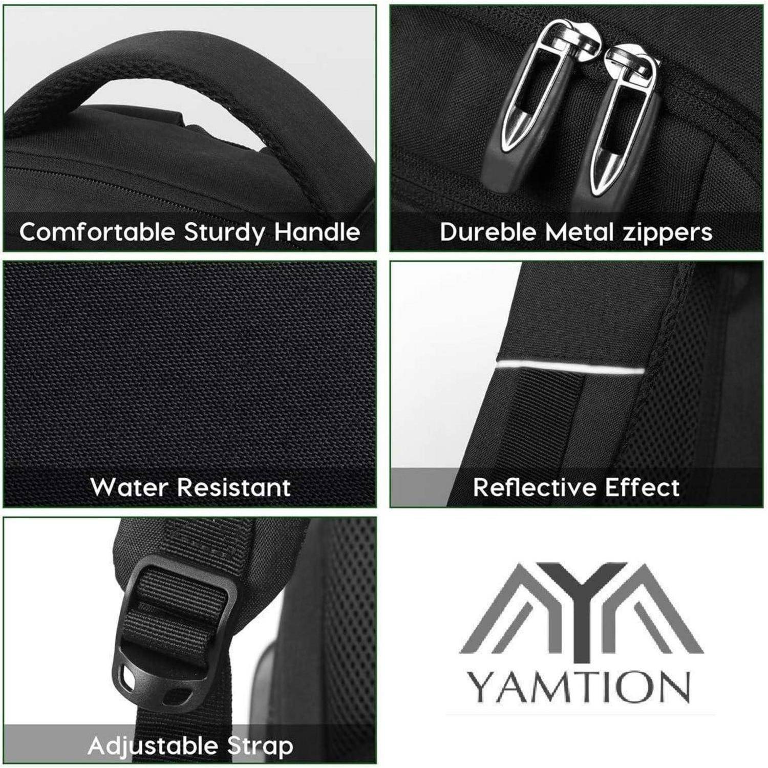 Rucksack Herren Schulrucksack Laptop Wandern 17,3 Zoll Holzkohle