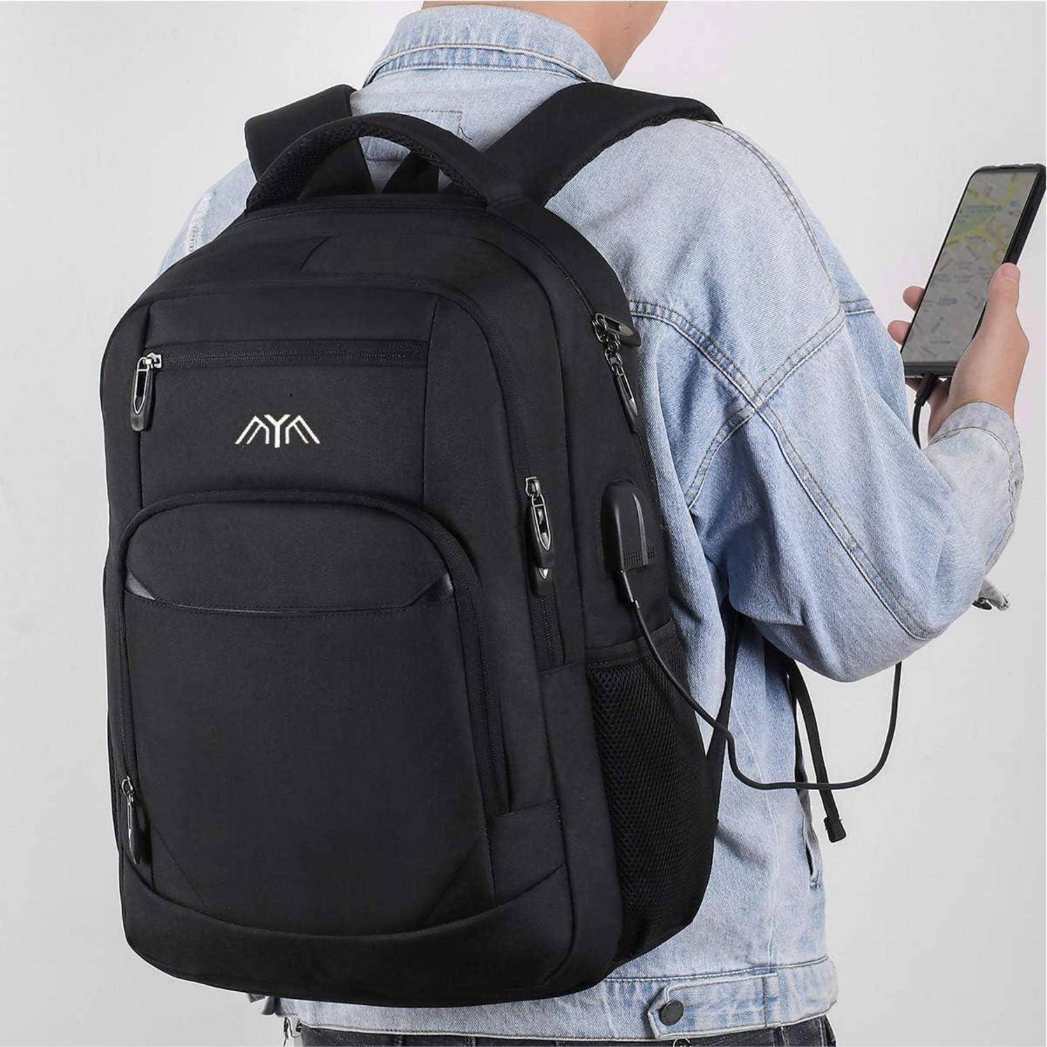 Rucksack Herren Schulrucksack Laptop Wandern 17,3 Zoll Holzkohle