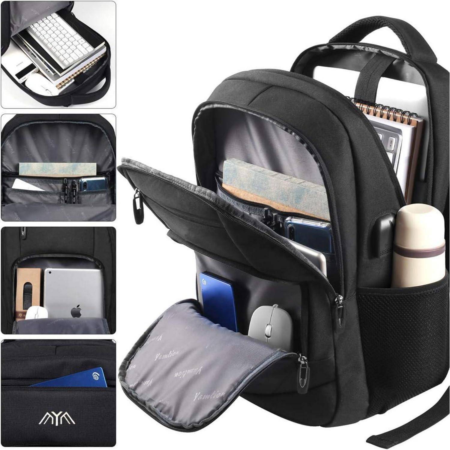 Rucksack Herren Schulrucksack Laptop Wandern 17,3 Zoll Holzkohle