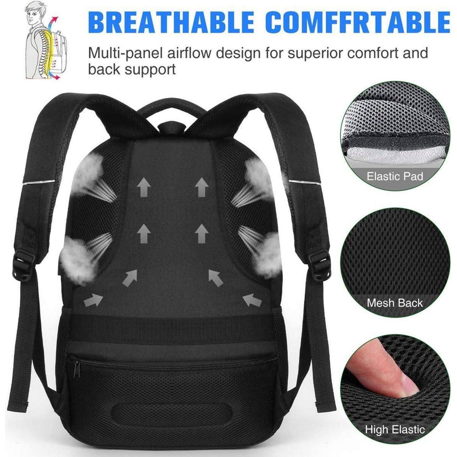 Rucksack Herren Schulrucksack Laptop Wandern 17,3 Zoll Holzkohle