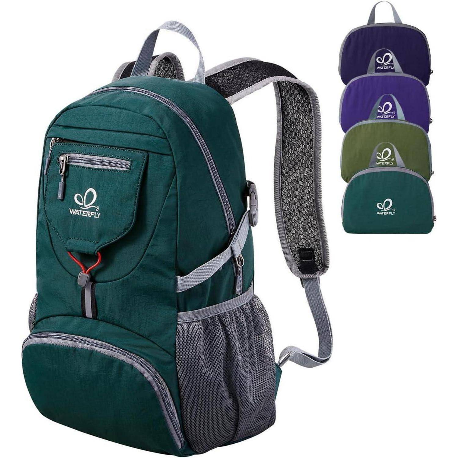 Rucksack 20L ultraleicht faltbar Daypack Trekking Herren Dunkelgrün