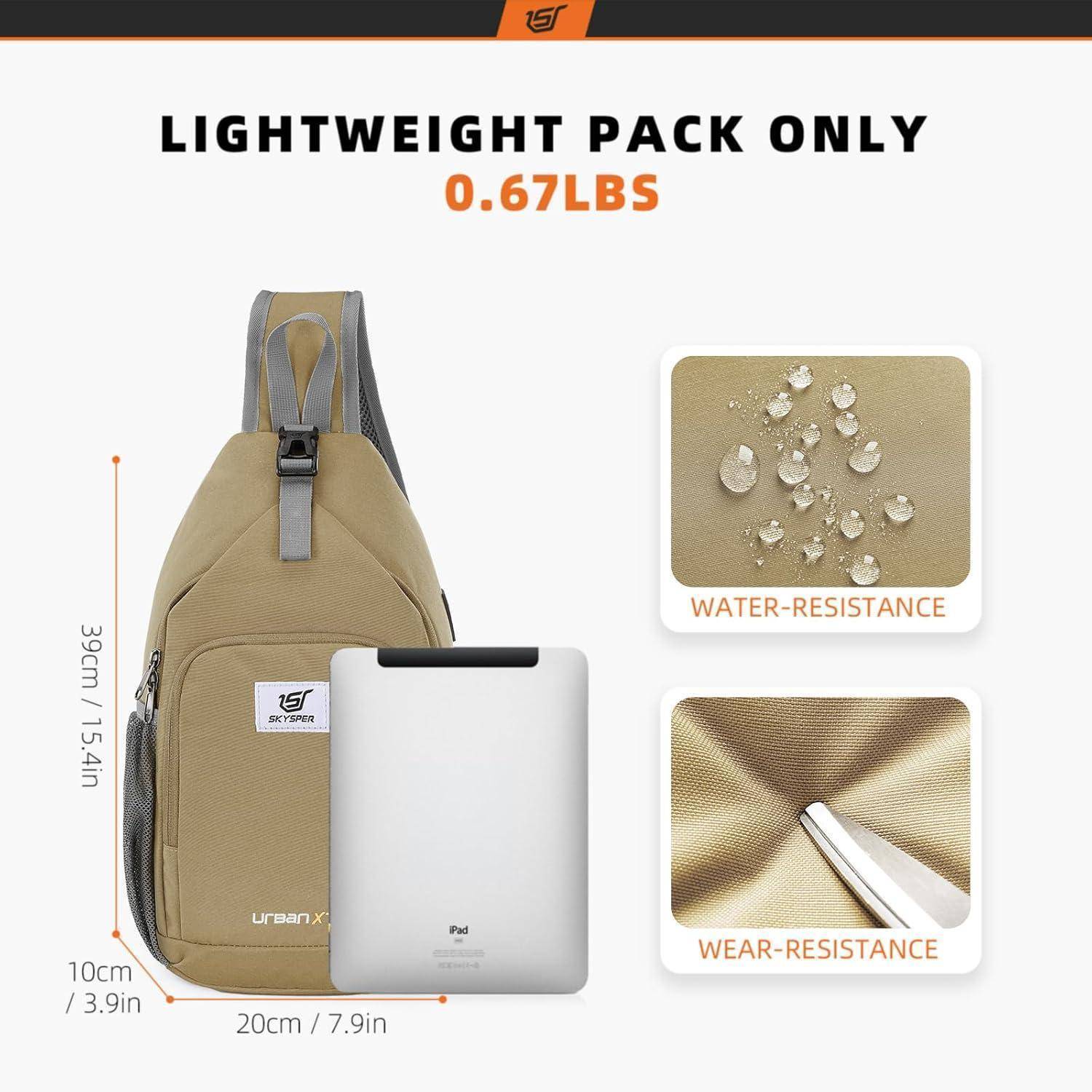 Brusttasche Sling Crossbody Umhängetasche Herren Outdoor Khaki