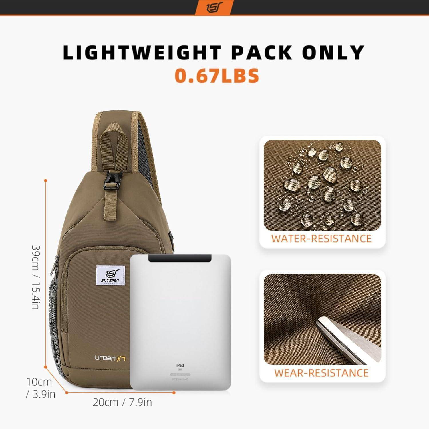 Brusttasche Sling Crossbody Herren Damen Outdoor Urbnax7 taupe