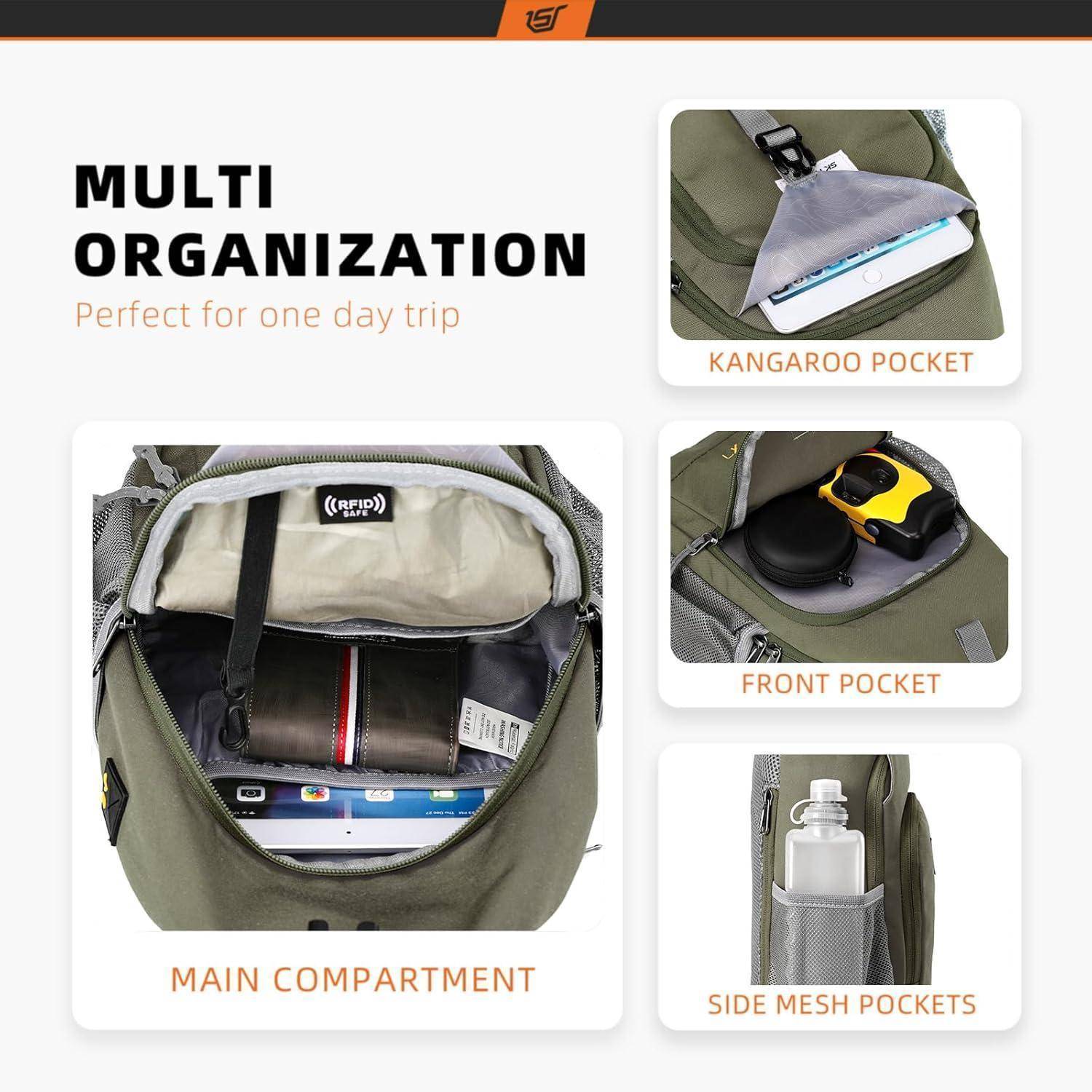 Brusttasche Slingbag Crossbody Herren Damen Outdoor Helles Taupe