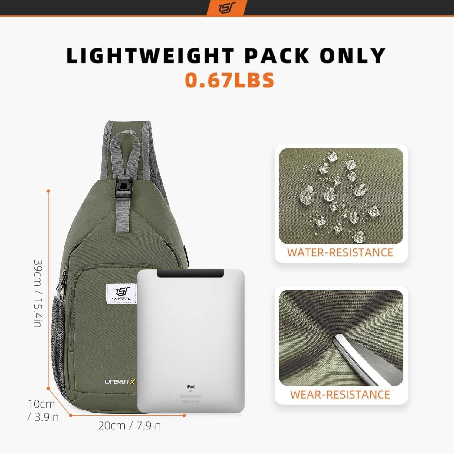 Brusttasche Slingbag Crossbody Herren Damen Outdoor Helles Taupe