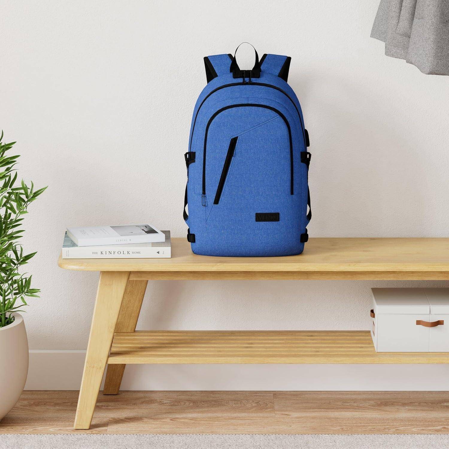 Laptop Rucksack Herren Anti Diebstahl Wasserdicht USB 15,6 Zoll Blau