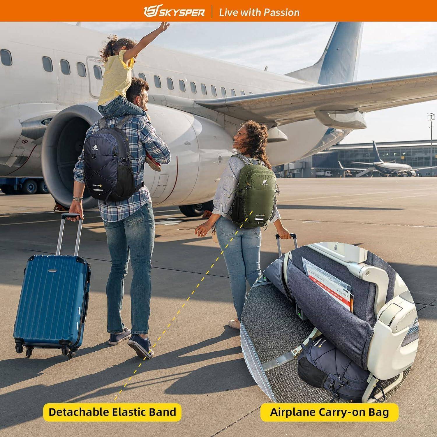 Wanderrucksack 20L Herren Damen Klein Leicht Outdoor Marineblau 02