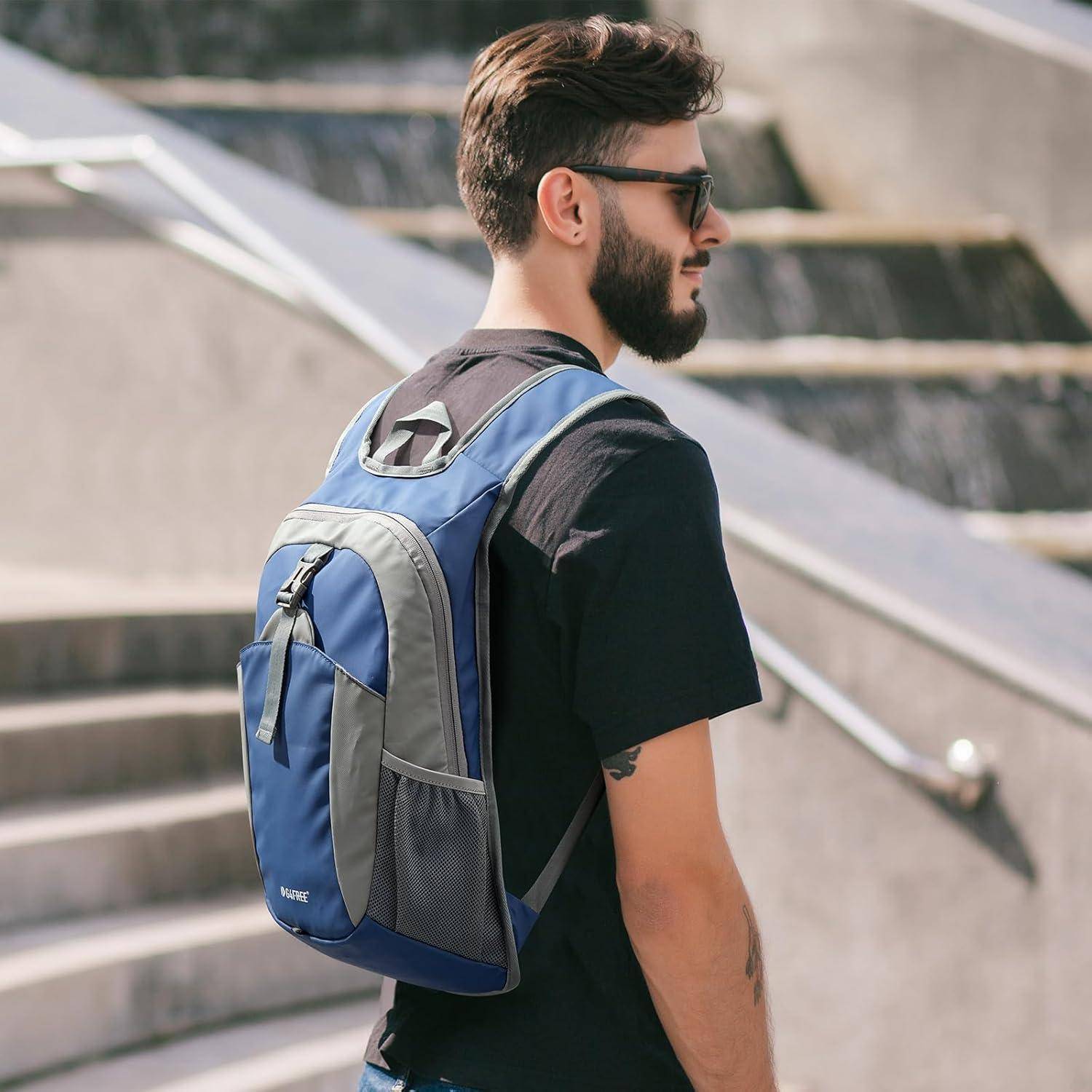 Rucksack 12L Faltbar Wanderrucksack Damen Herren Outdoor Blau Grau