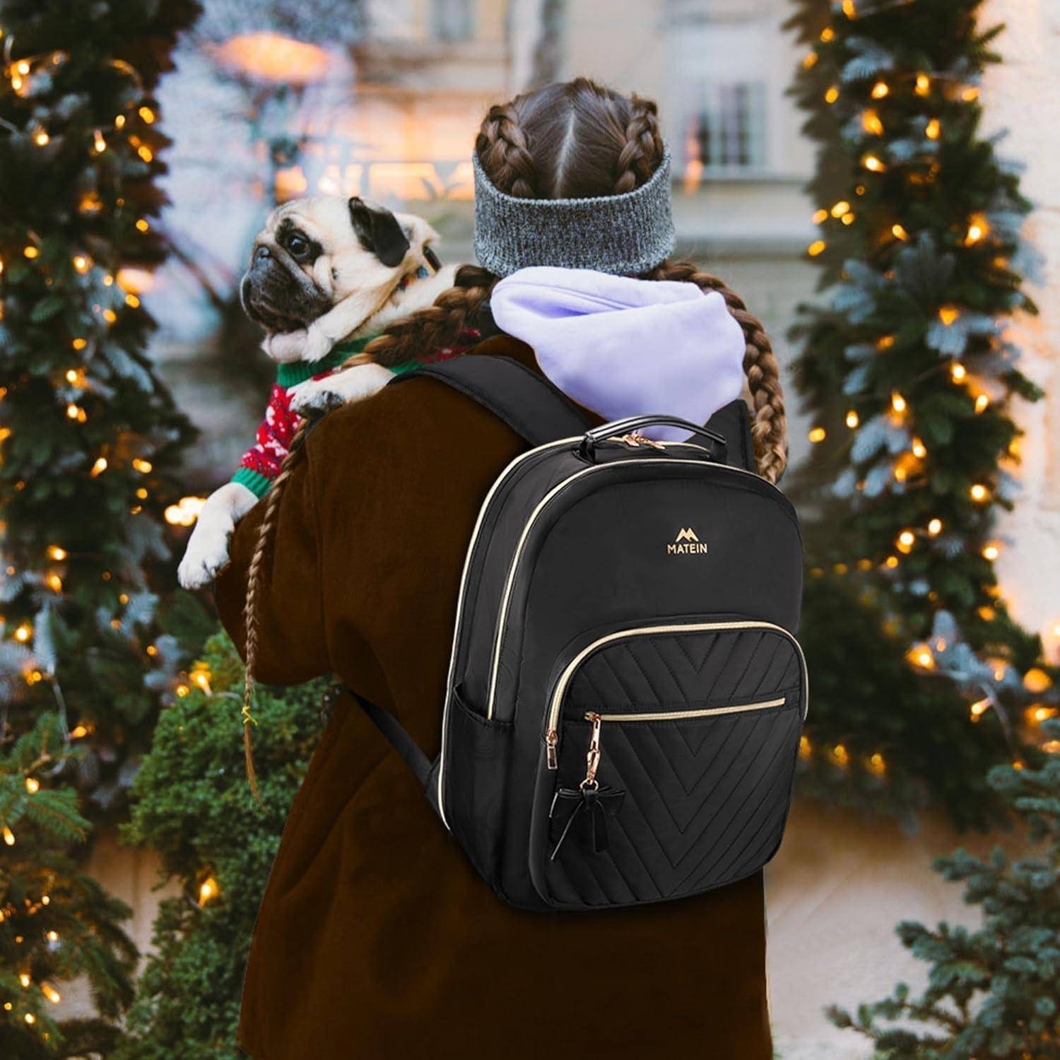 Rucksack Damen Laptop 15,6Zoll 2in1 USB Medium-15,6 Zoll Schwarz