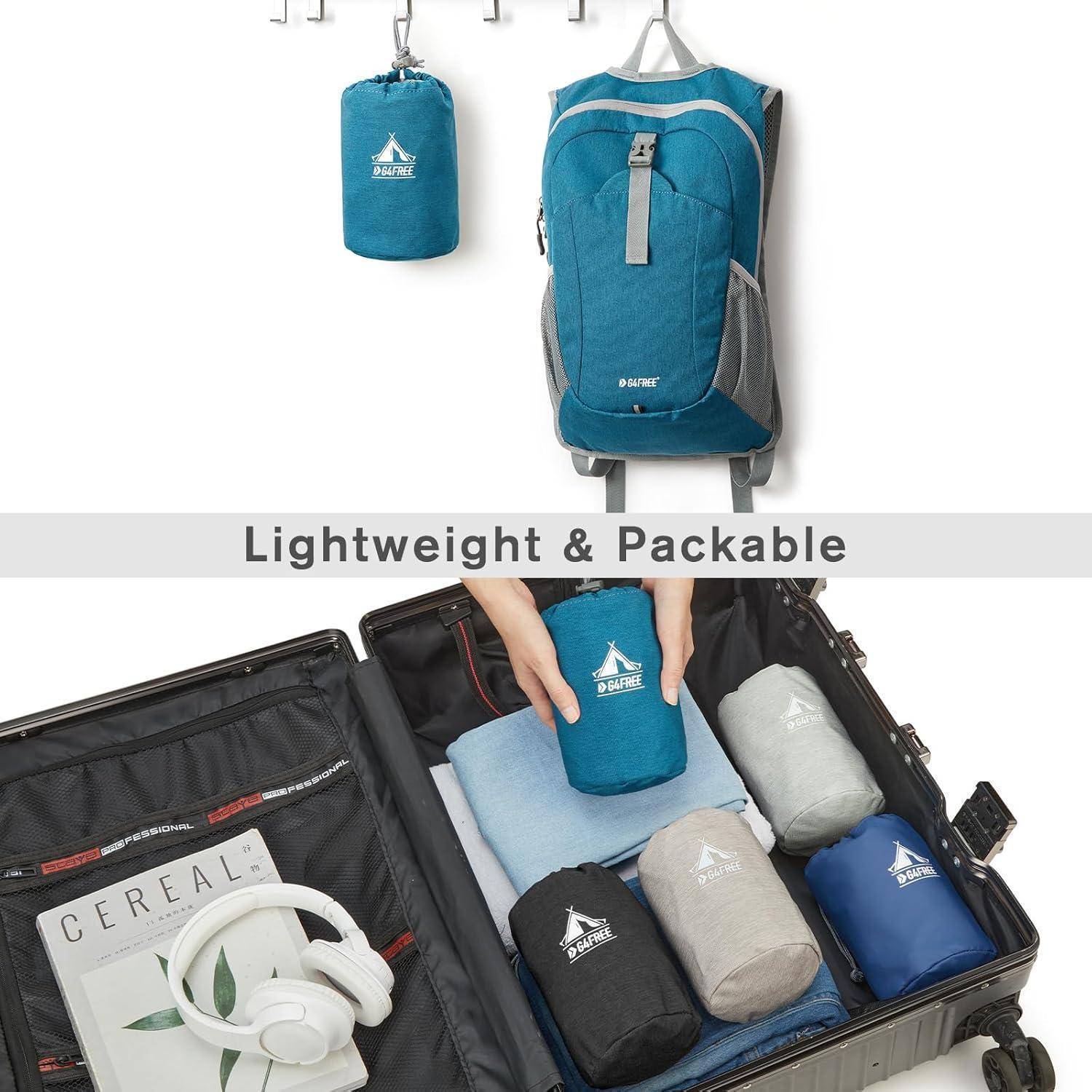 Rucksack 12L Faltbar Leicht Daypack Outdoor Wandern Camping Pfauenblau