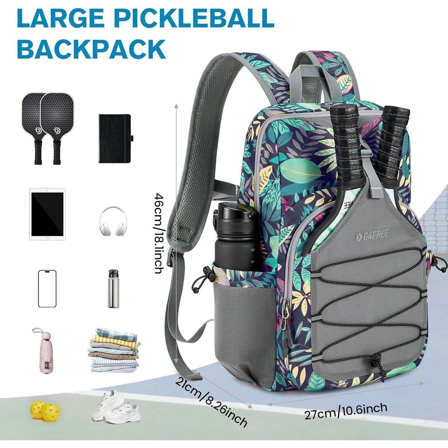 Pickleball Tasche Damen Herren 2 4 Paddel Blau Blatt