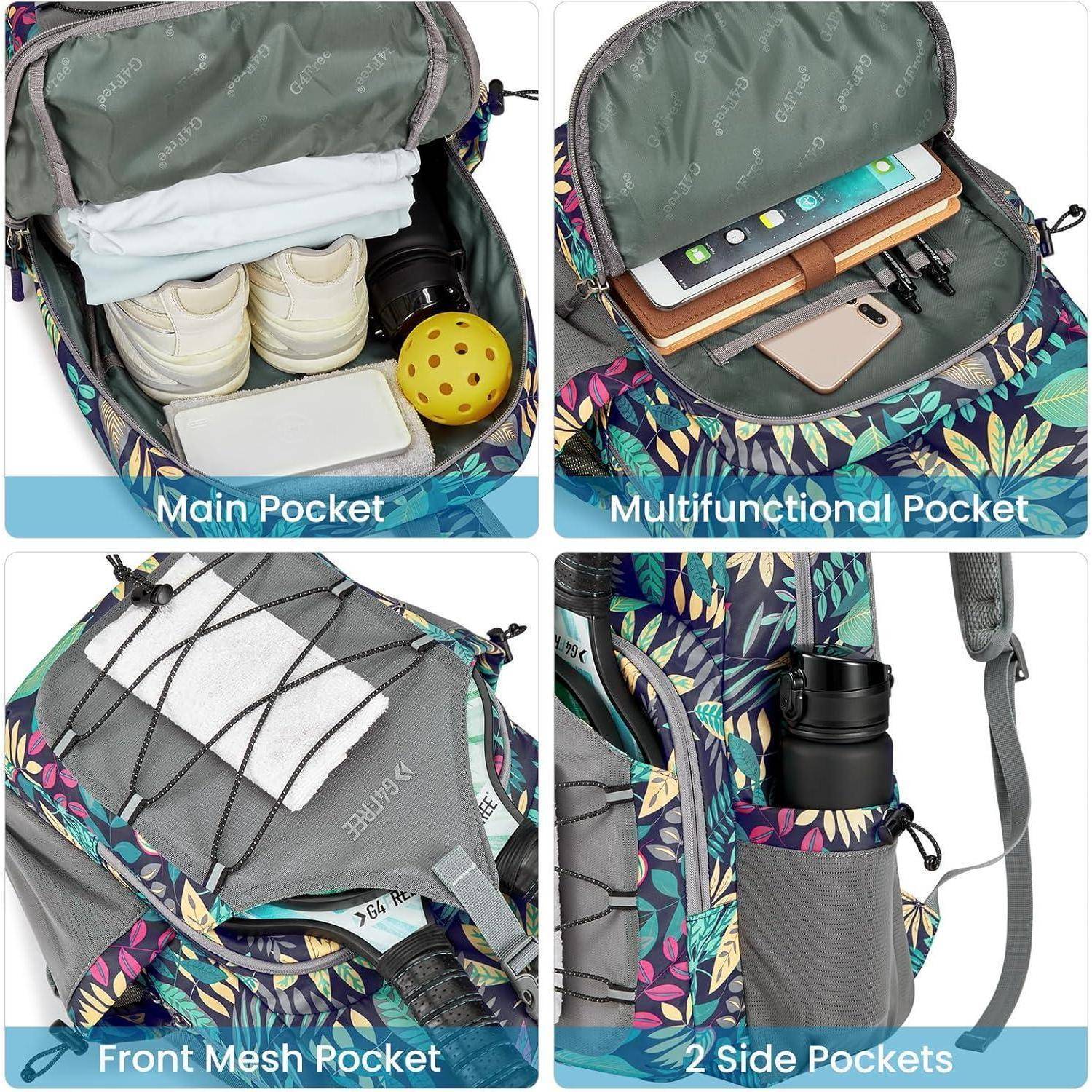 Pickleball Tasche Damen Herren 2 4 Paddel Blau Blatt