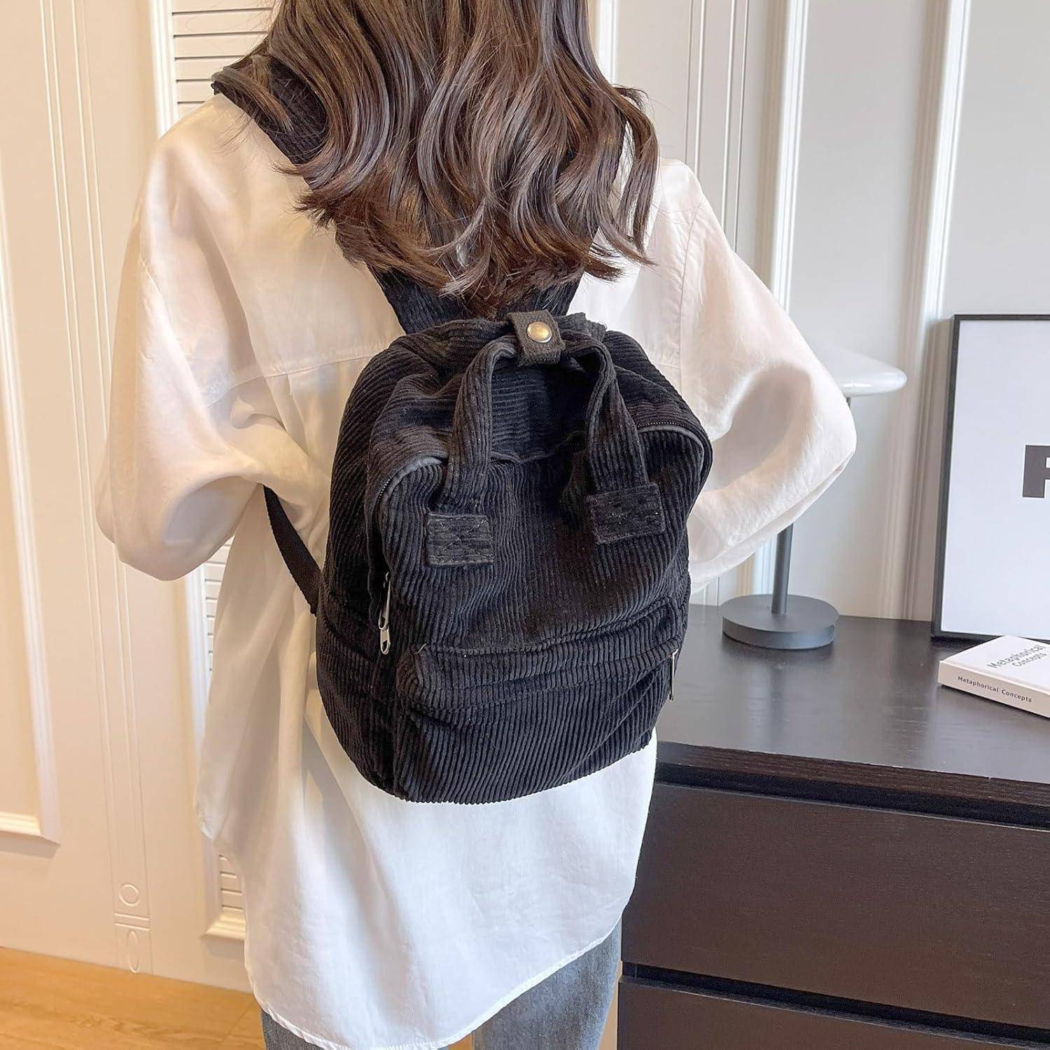 Rucksack Damen Klein Cityrucksack Daypack Schwarz