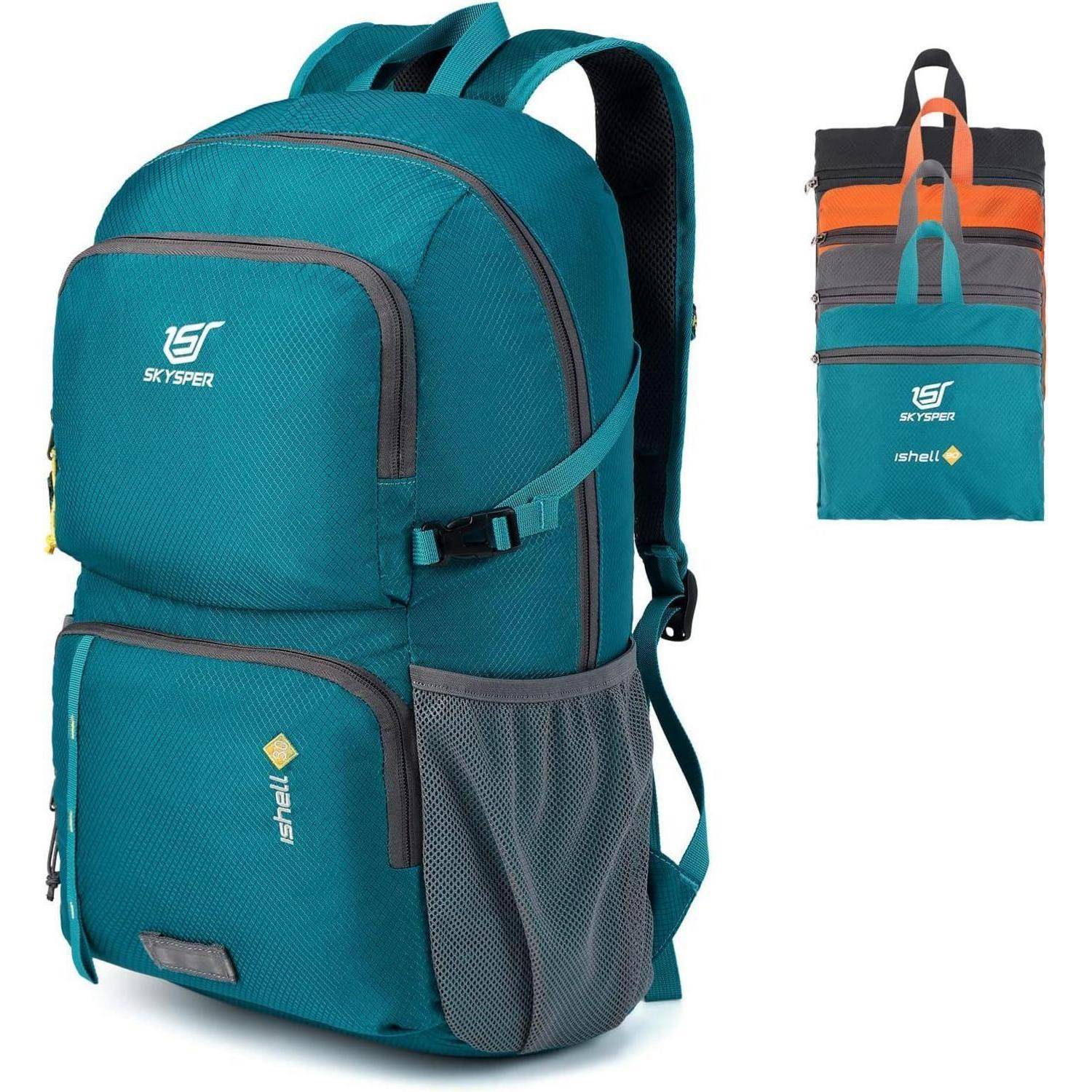Rucksack Faltbar Nassfach Wasserfest Daypack Ishell30-grün