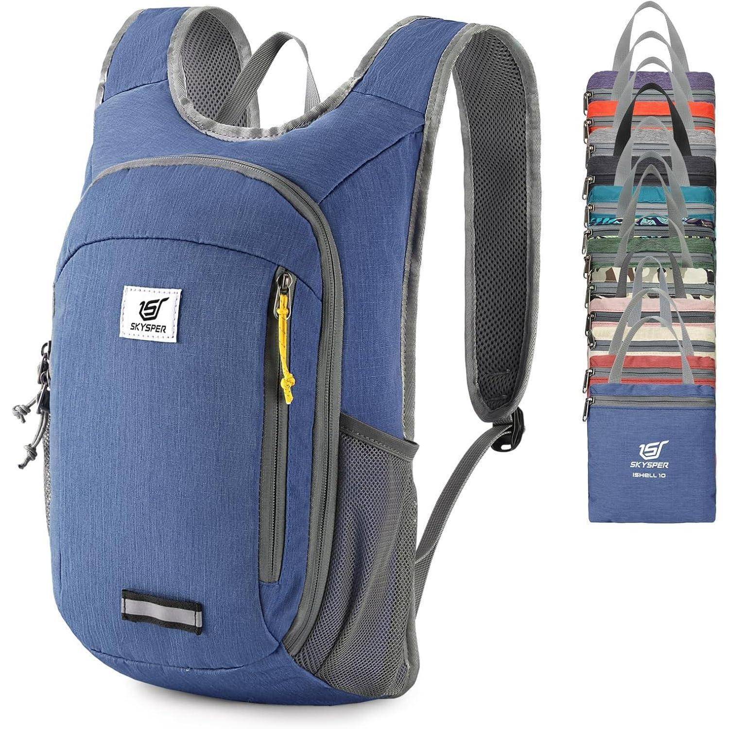 Rucksack faltbar ultraleicht wasserfest Daypack 15L 20L 10L Royal Blue