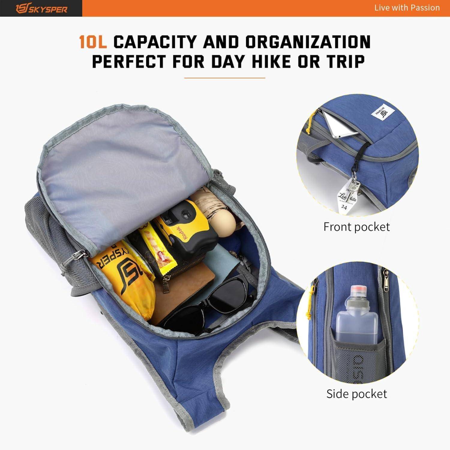 Rucksack faltbar ultraleicht wasserfest Daypack 15L 20L 10L Royal Blue