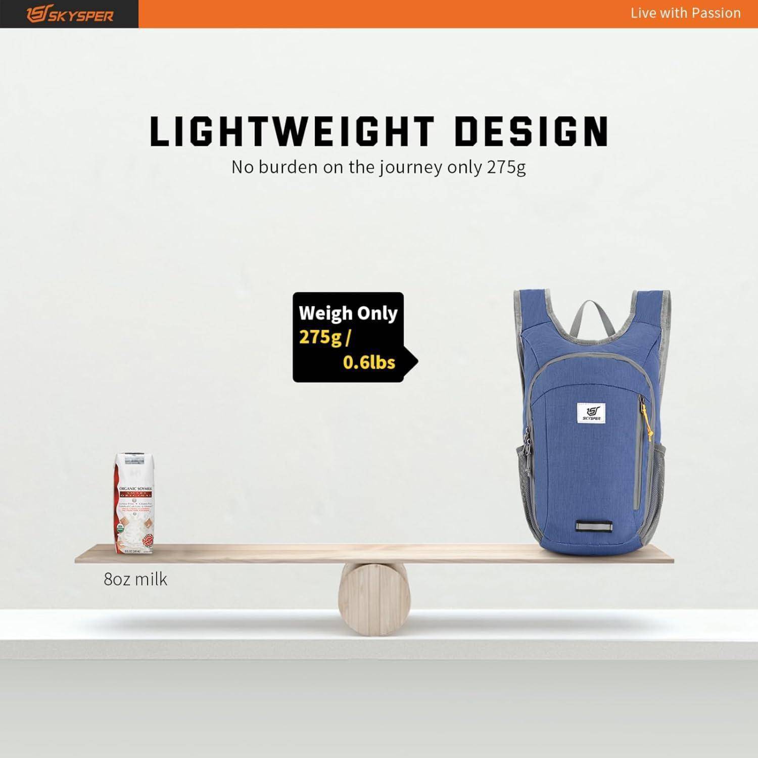 Rucksack faltbar ultraleicht wasserfest Daypack 15L 20L 10L Royal Blue